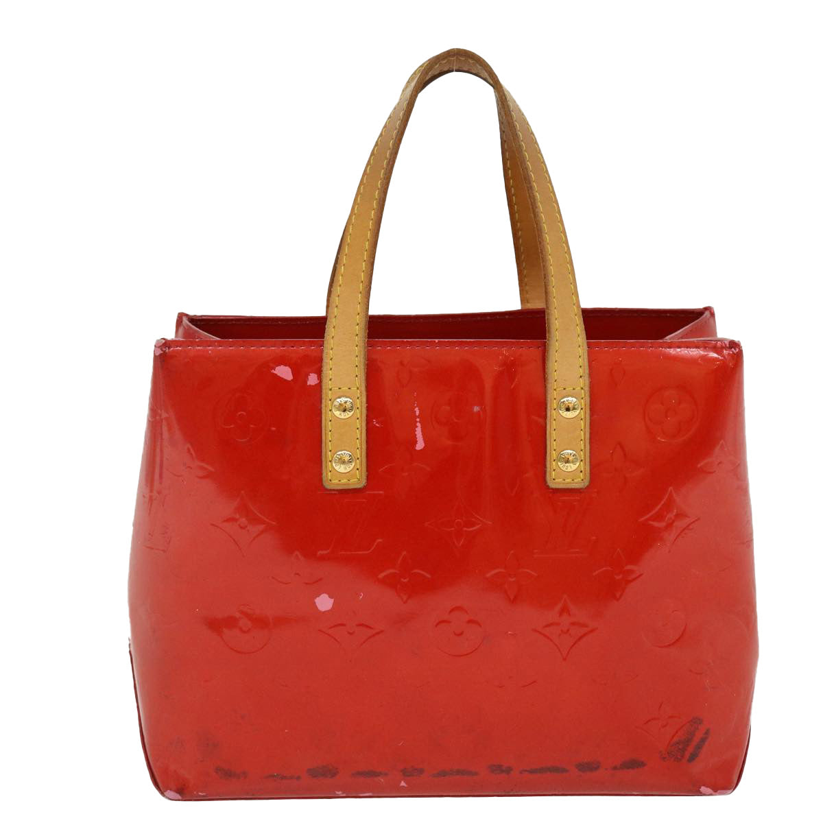 LOUIS VUITTON Monogram Vernis Reade PM Hand Bag Red M91336 LV Auth 39574