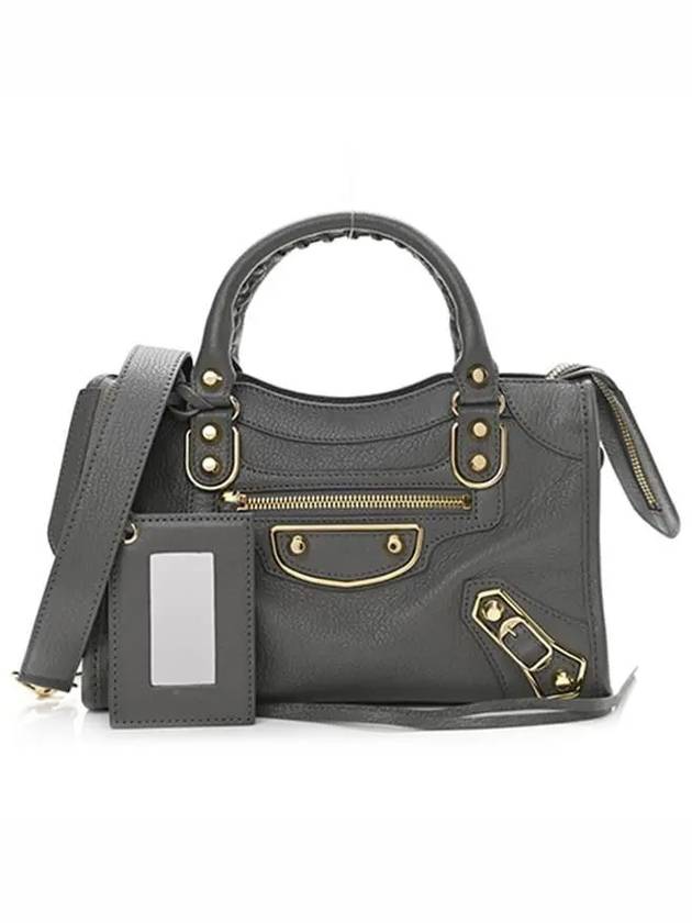 Luxury Balenciaga Trending 2026 Metallic Edge Mini City Tote Bag Grey