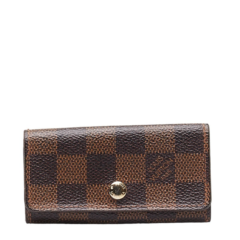 Louis Vuitton Damier Multicle 4 4 Series Keycase N62631 Brown PVC Leather Louis Vuitton