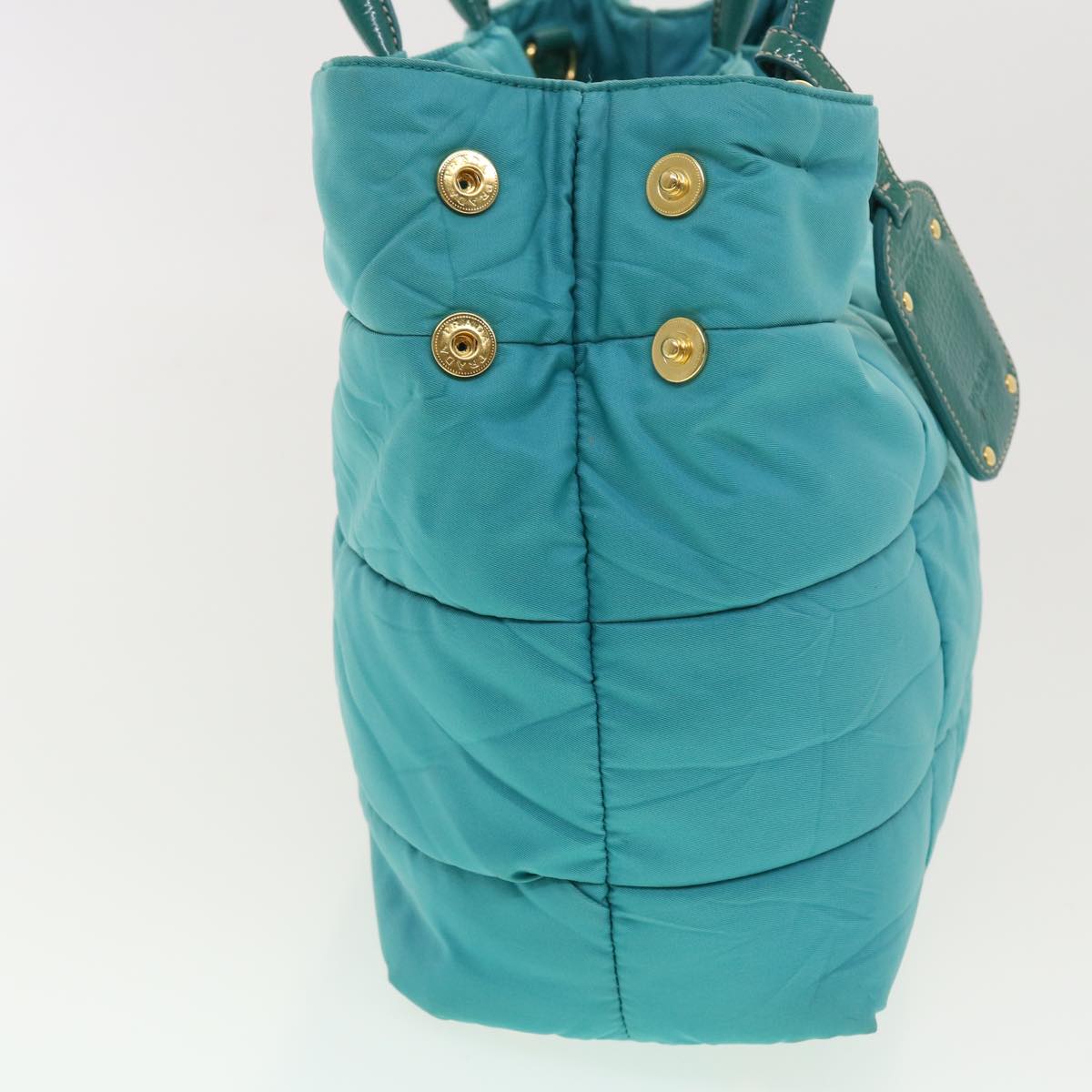 Prada Quilted Hand Bag Nylon 2way Turquoise Blue