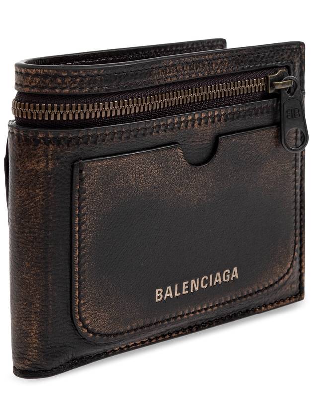 Luxury Balenciaga Trending 2025 Luxury Balenciaga Trending 2025 Leather Wallet With Logo, Men's, Brown