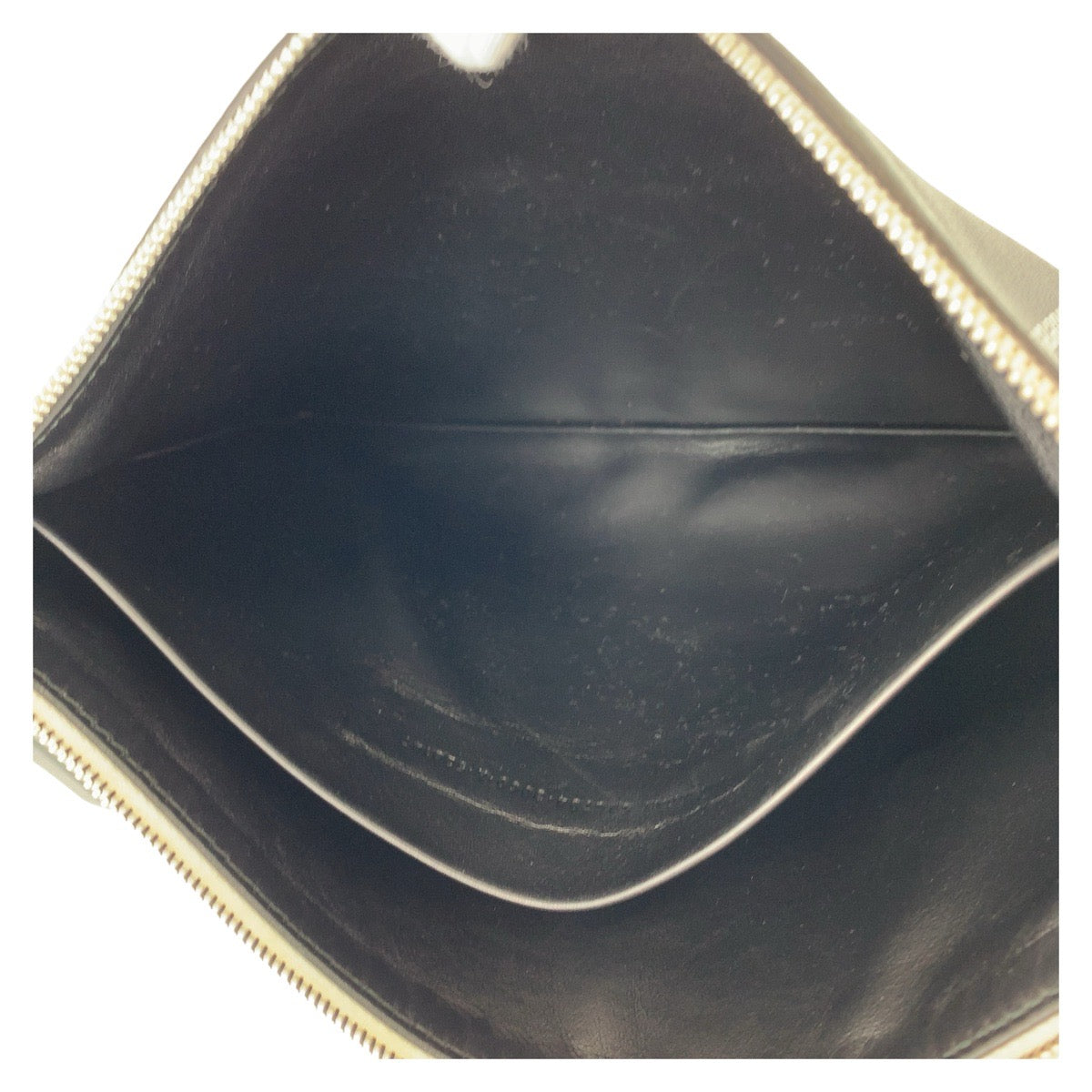 BALENCIAGA Clutch bag leather Black Green SilverMetal Clutch bag business bag Magazine Print mens