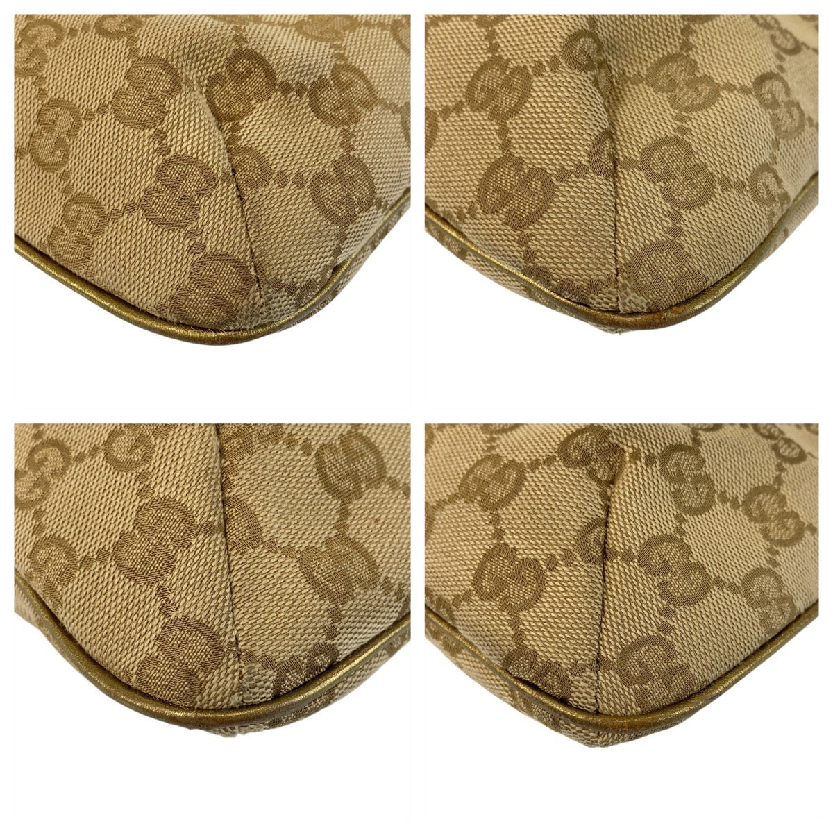 GUCCI Shoulder Bag GG canvas Beige Pink Gold Metal Crossbody Shoulder Bag Messenger Bag Sherry line Women