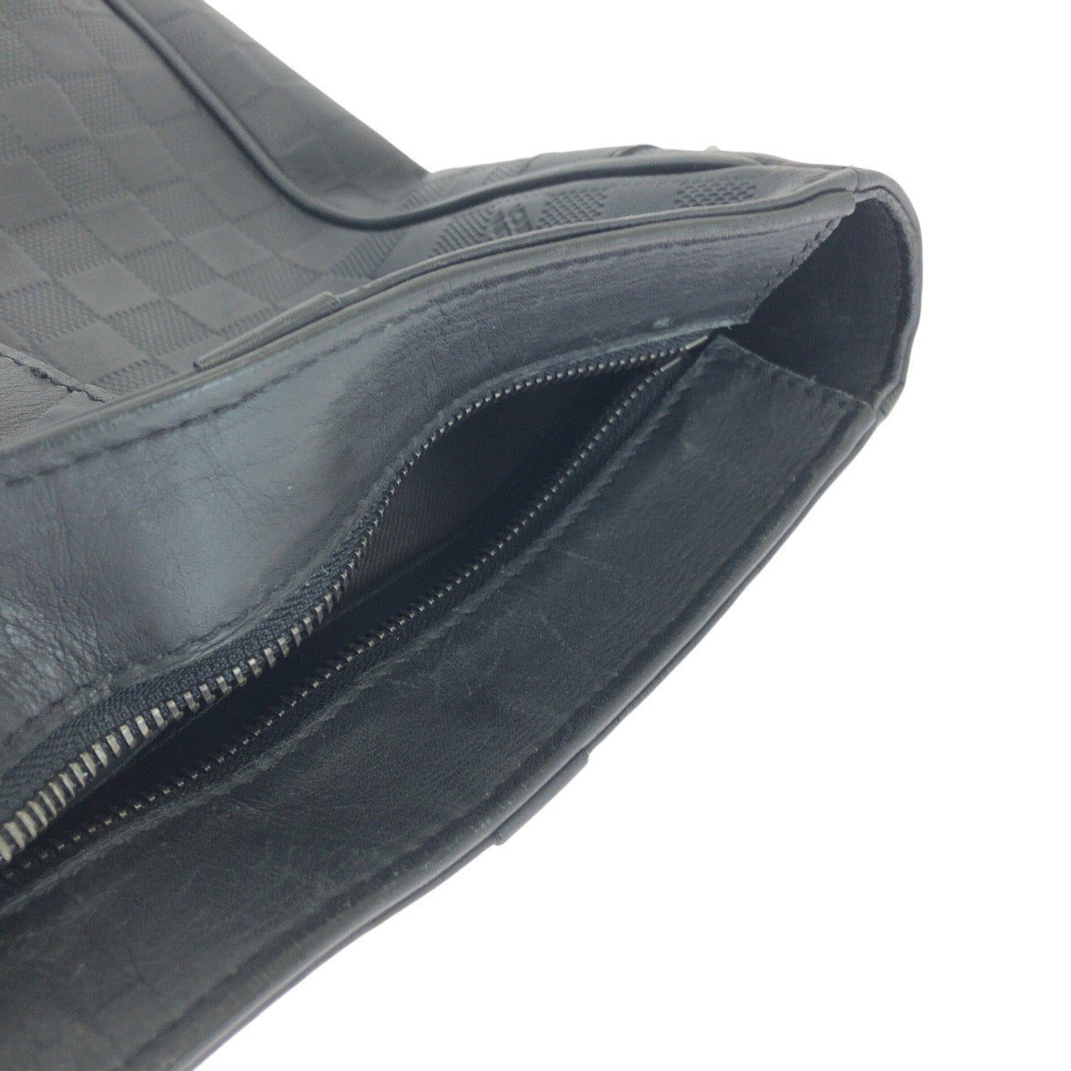 LOUIS VUITTON Business bag N41467 leather Black Gunmetal Business bag Tote Bag Damier Anfini Tadao PM mens