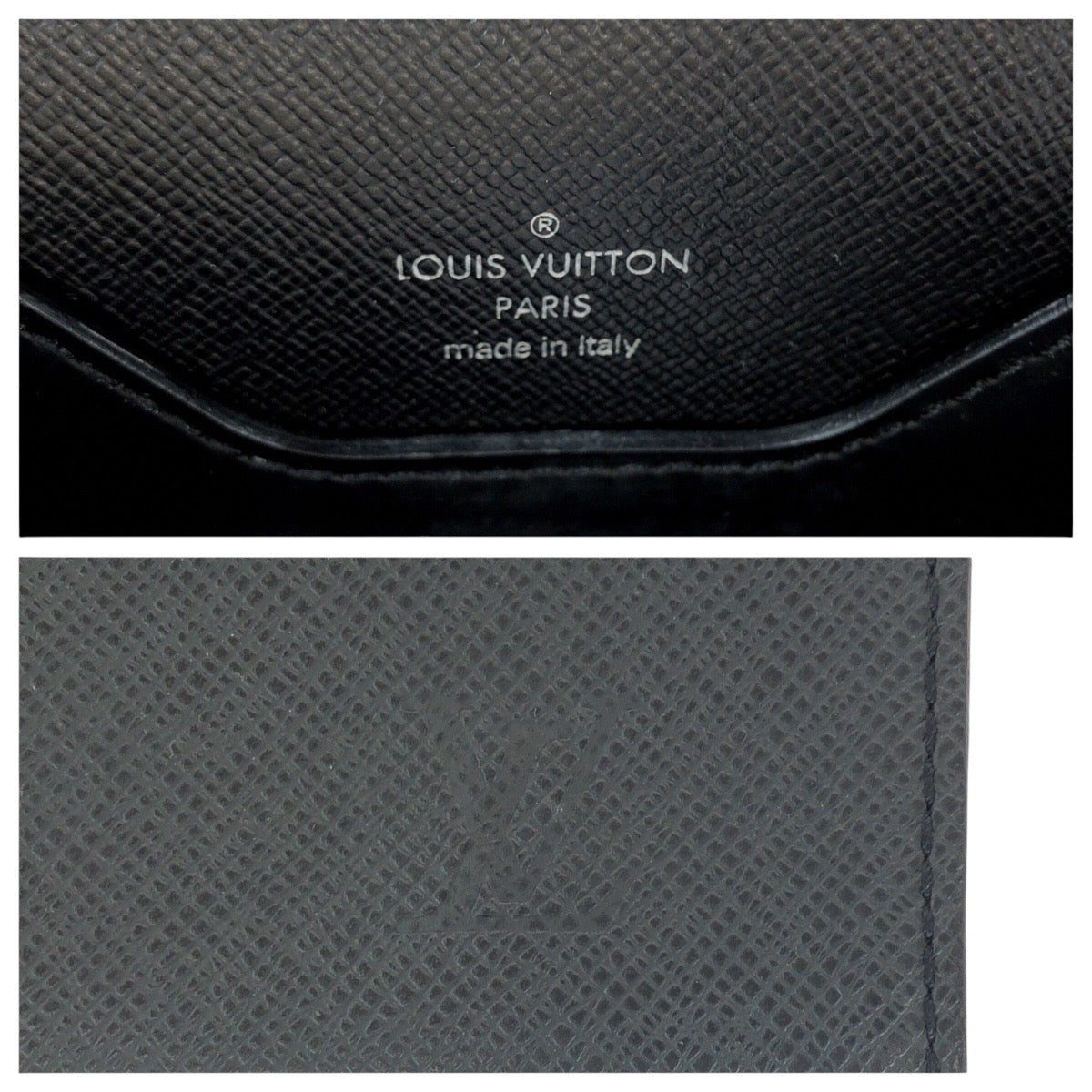 LOUIS VUITTON Business bag M31062 leather Ardoise Black SilverMetal Business bag briefcase Taiga Minuto mens