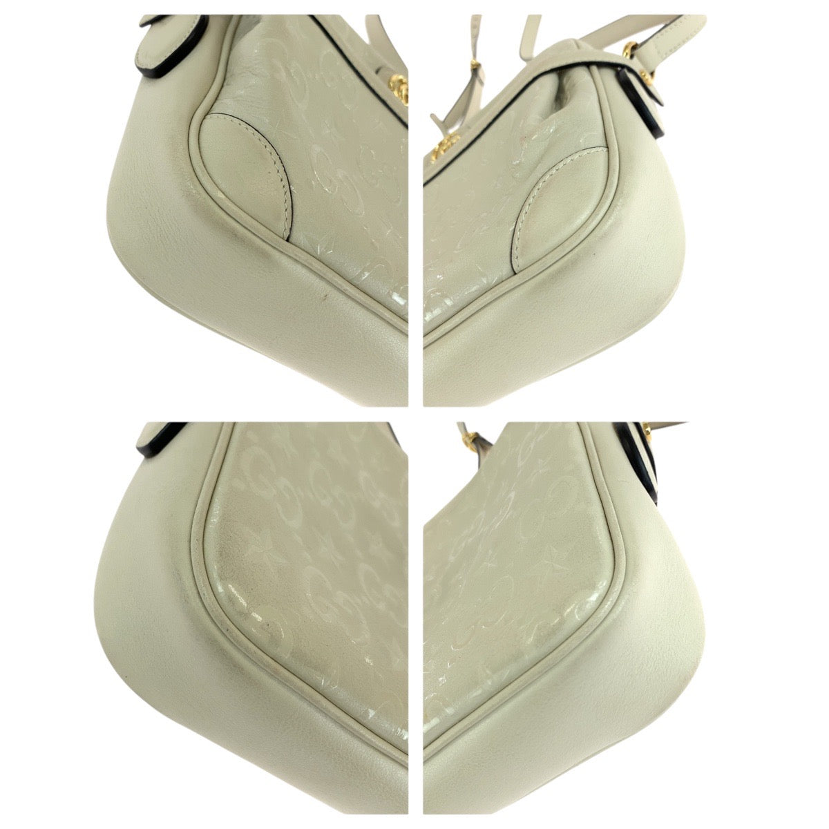 GUCCI Shoulder Bag 675776 leather White Cream Gold Metal Shoulder Bag Camera bag GG star Women