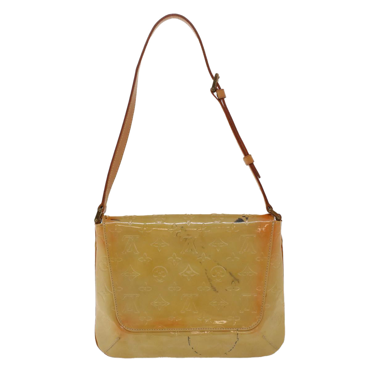 LOUIS VUITTON Monogram Vernis Thompson Street Bag Beige M91301 LV Auth 44617