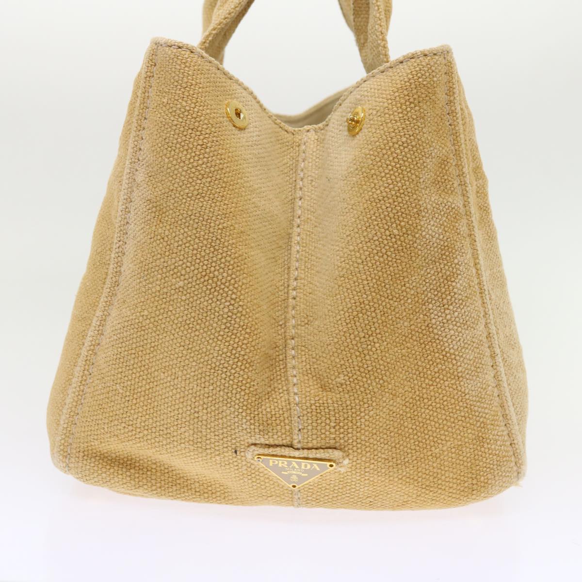 Prada Canapa Hand Bag Canvas Beige