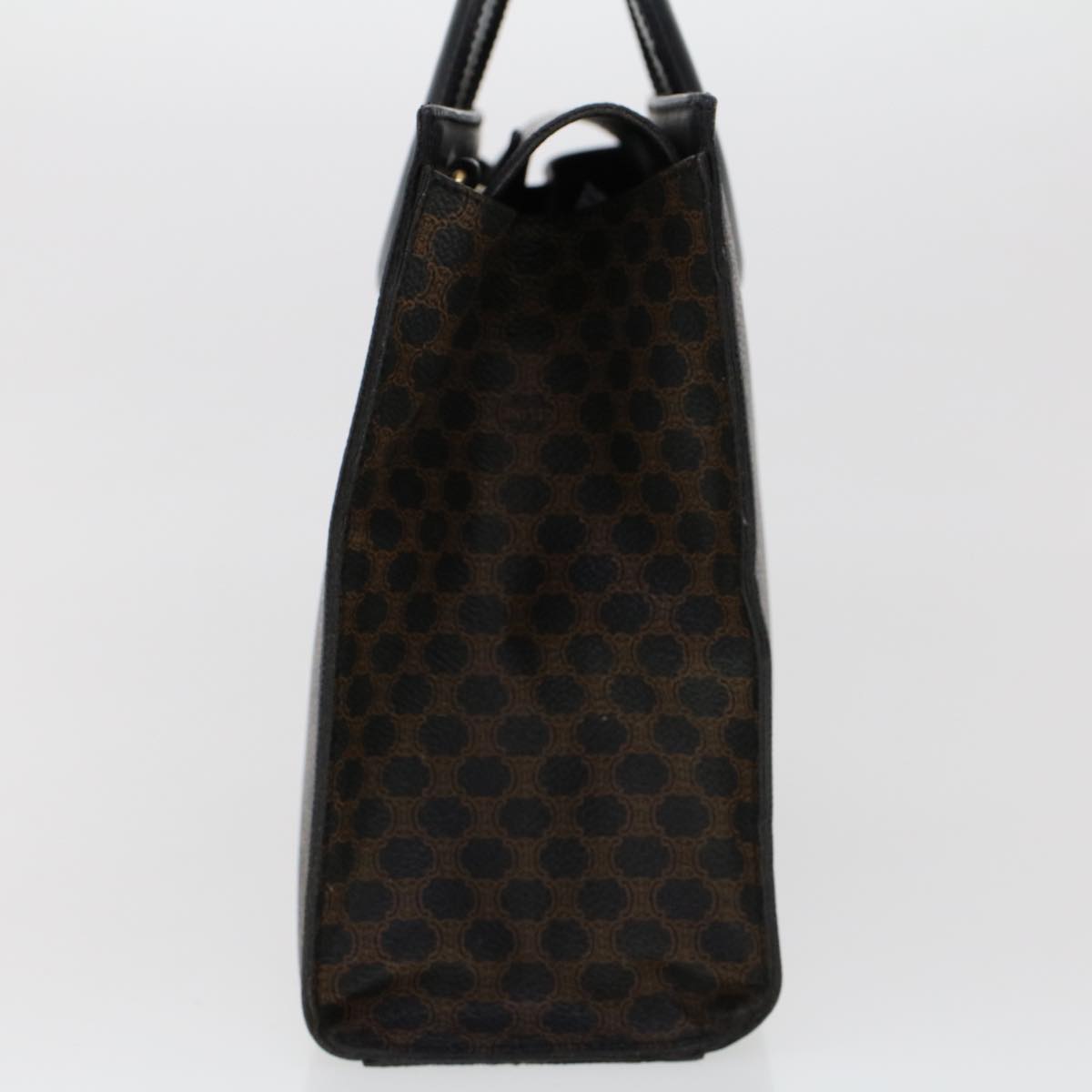 Luxury CELINE Macadam Canvas Hand Bag PVC Leather Black 45906