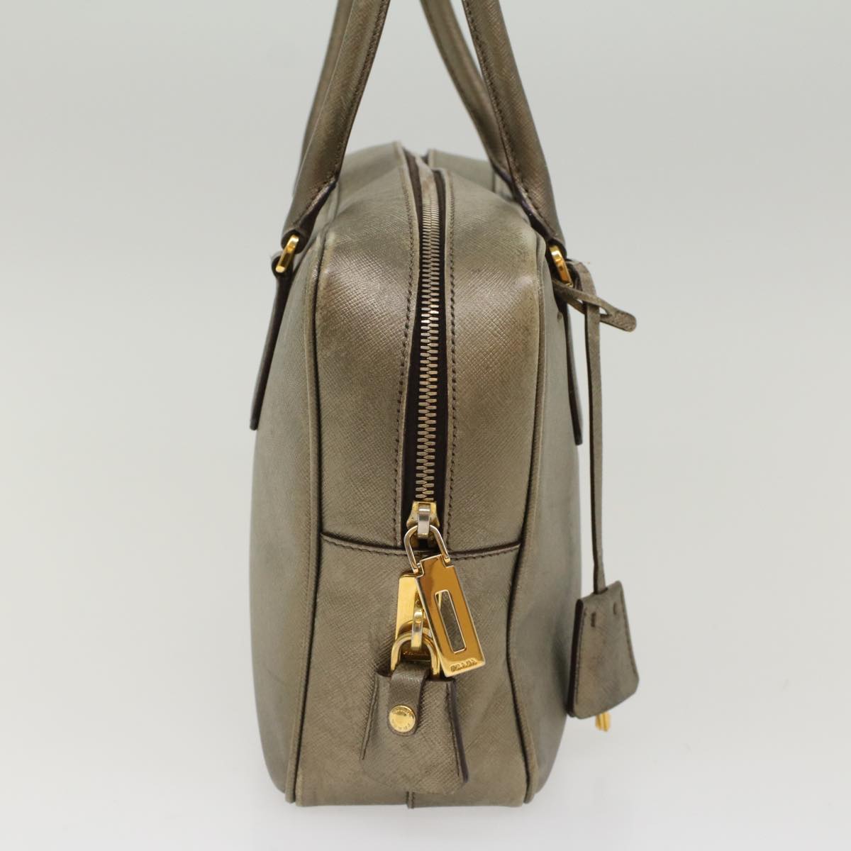 Prada Safiano Leather Hand Bag Gold Tone