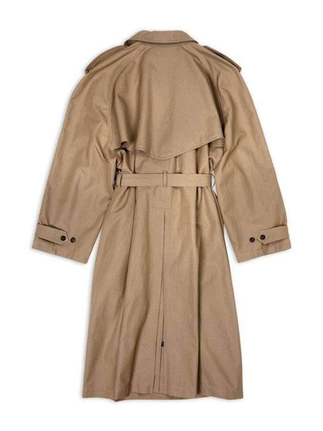 Luxury Balenciaga Trending 2026 Women's Oversized Shoulder Tab Trench Coat Beige
