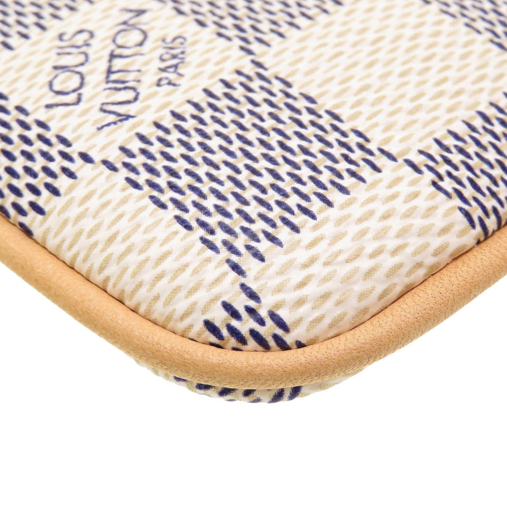 LOUIS VUITTON Pouch Damier Azur Canvas white Accessory pouch Damier Azur Pochette Mira MM Women