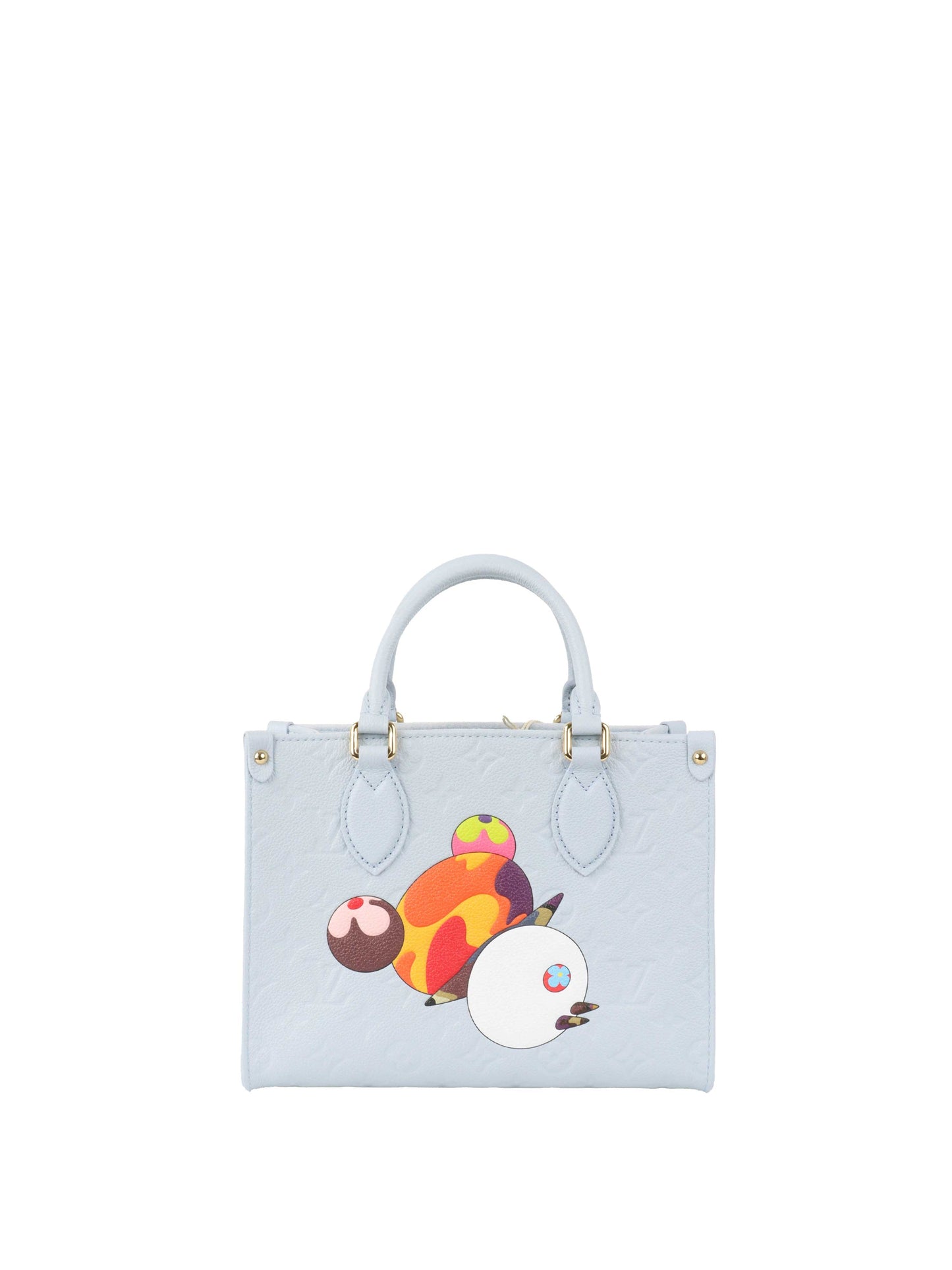 Louis Vuitton x Takashi Murakami OnTheGo PM Washed Blue Monogram Empreinte Leather.