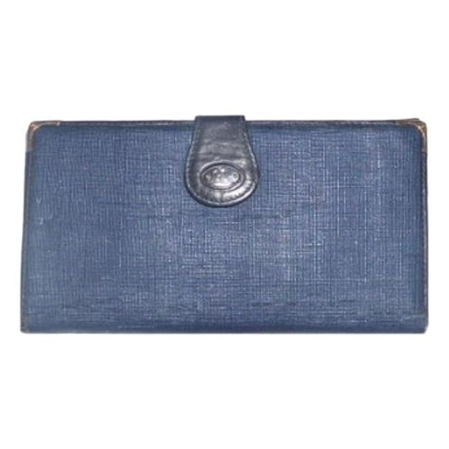 Gucci Navy Coated Canvas Leather Wallet