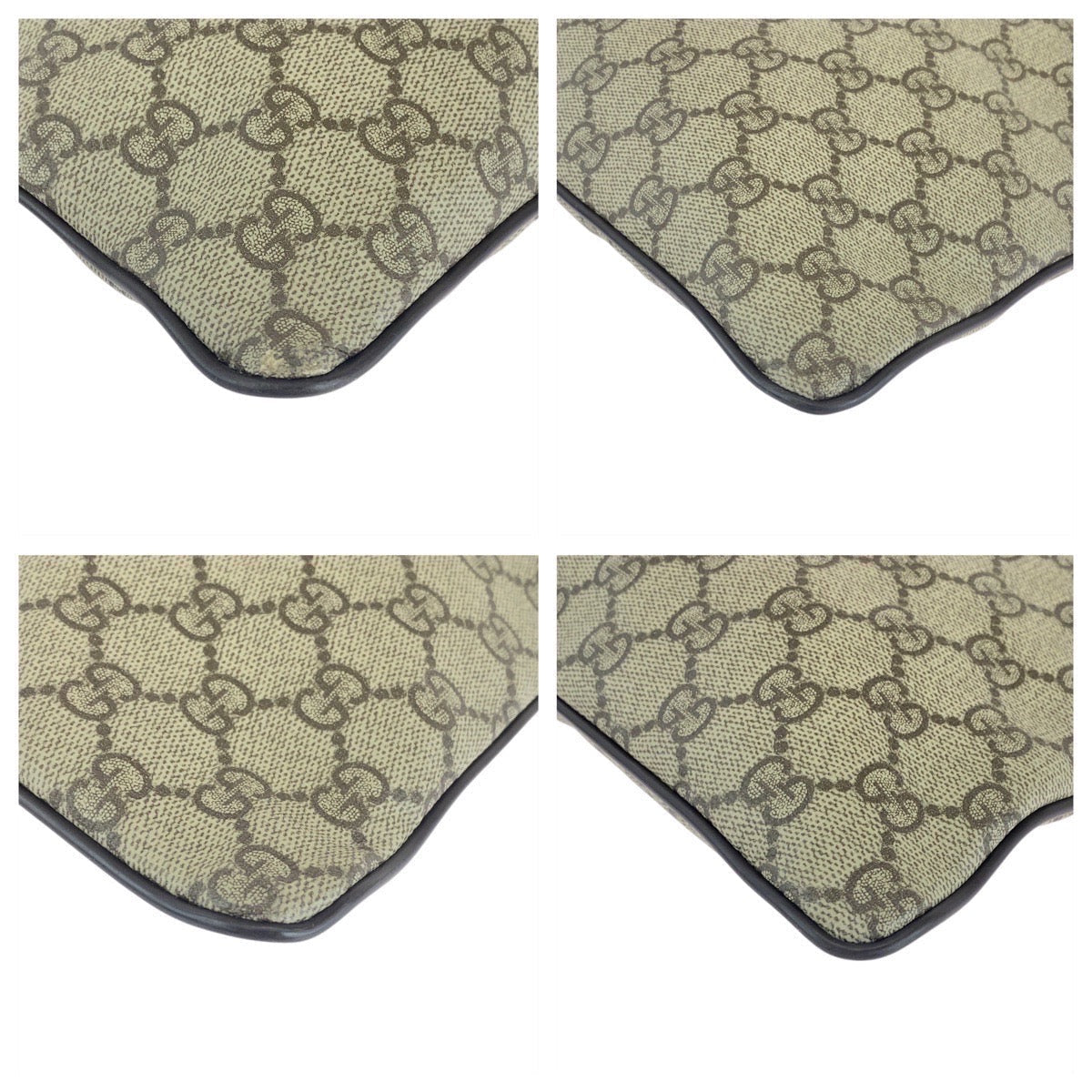 GUCCI Shoulder Bag 141198 GG Supreme canvas, leather Gray Brown SilverMetal Shoulder Bag pochette Women