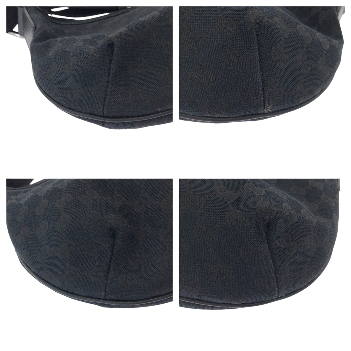 GUCCI Shoulder Bag 131092 GG canvas Black SilverMetal Shoulder Bag pochette Women