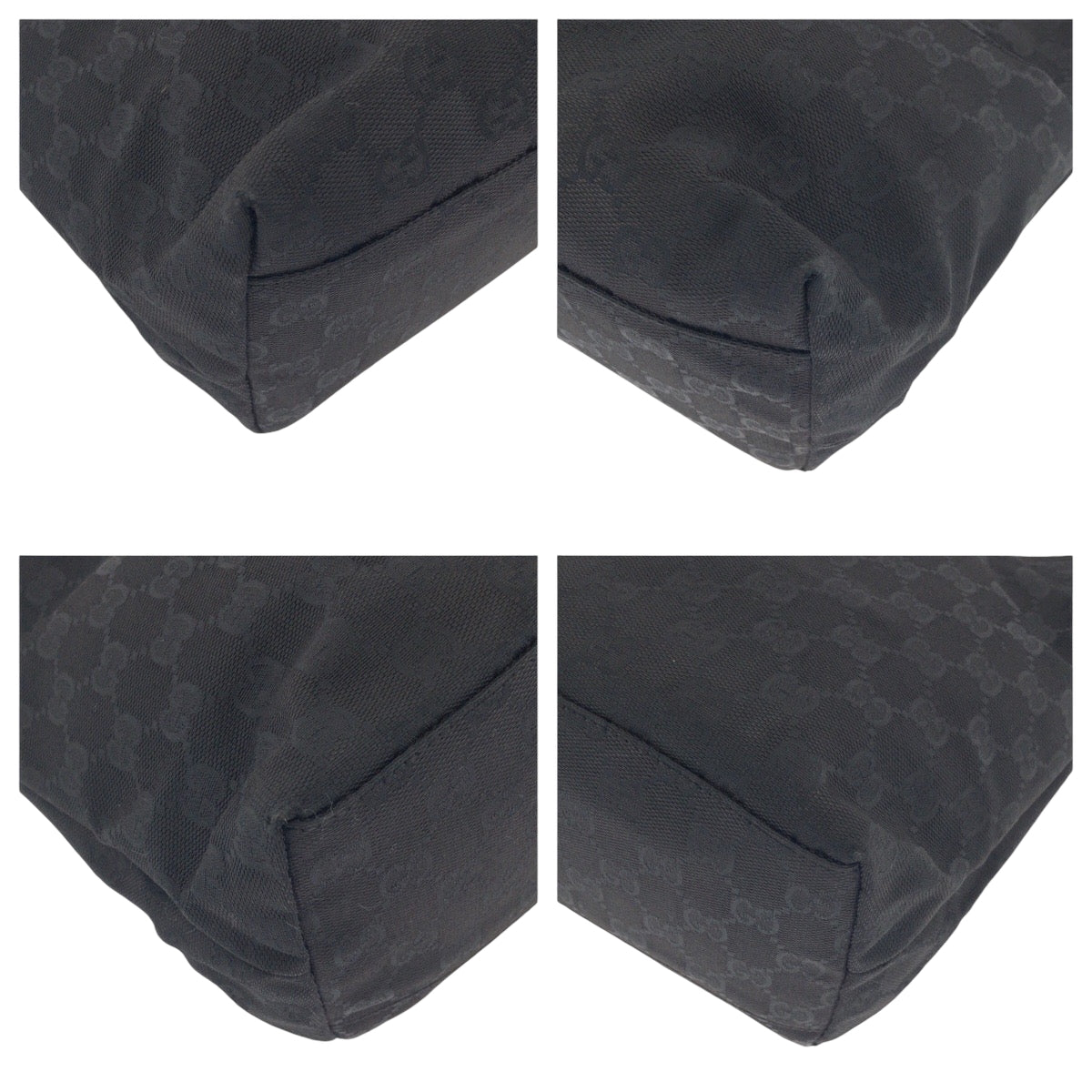 GUCCI Shoulder Bag 001 3386 GG canvas Black SilverMetal Hobo One Shoulder Bag Women