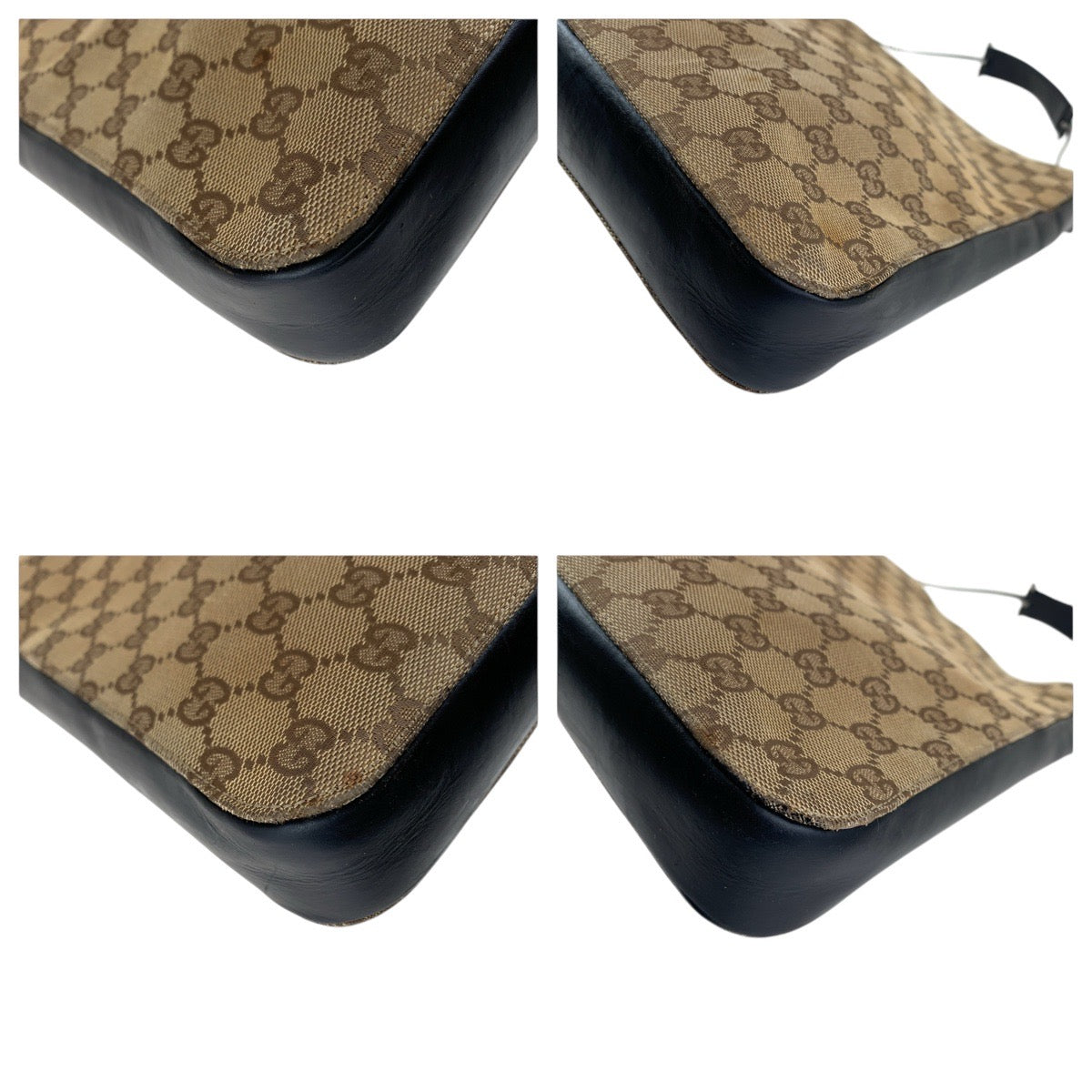 GUCCI Shoulder Bag 001 3181 GG canvas, leather Brown Silver Metal Women