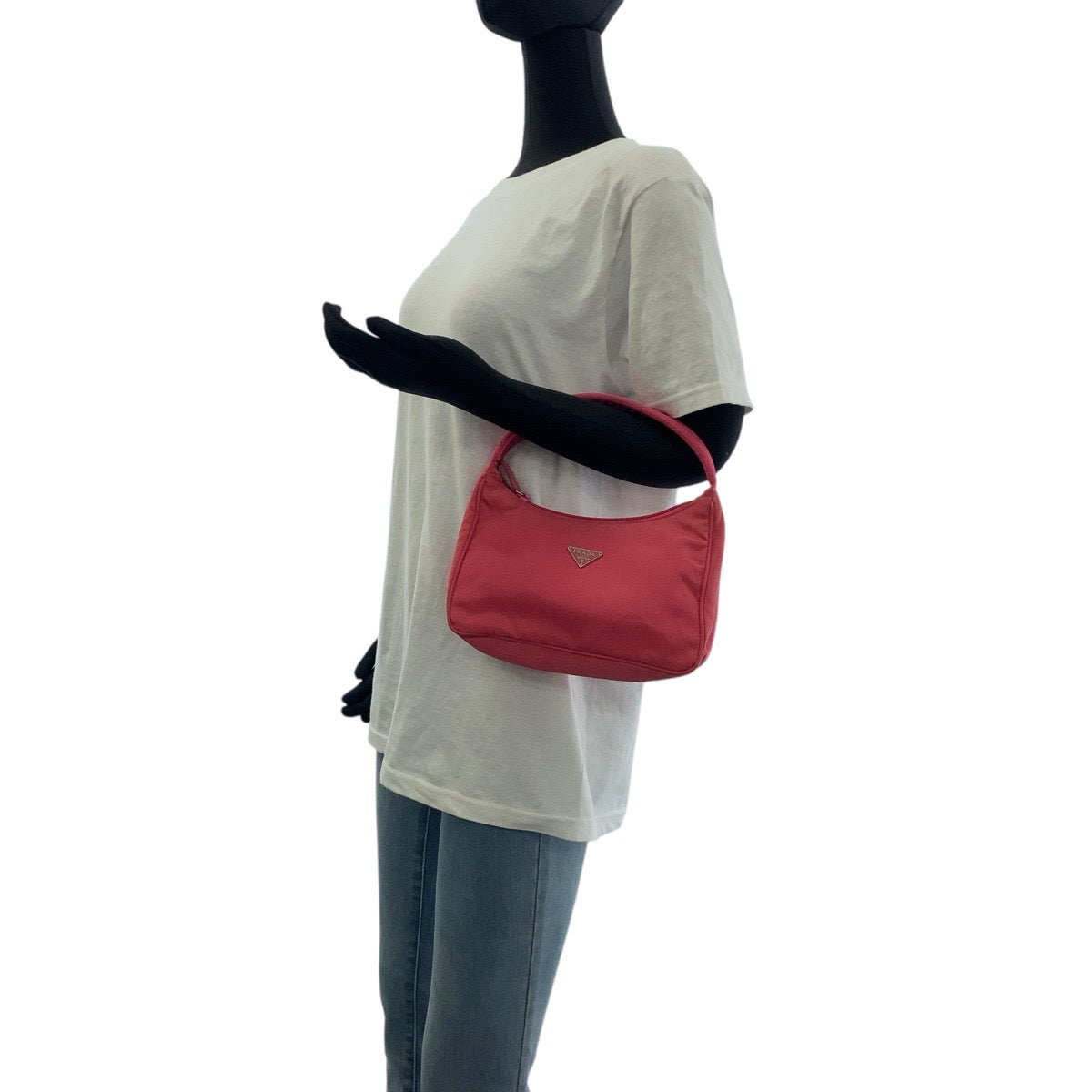 PRADA Handbag Nylon pink Test Triangle With logo