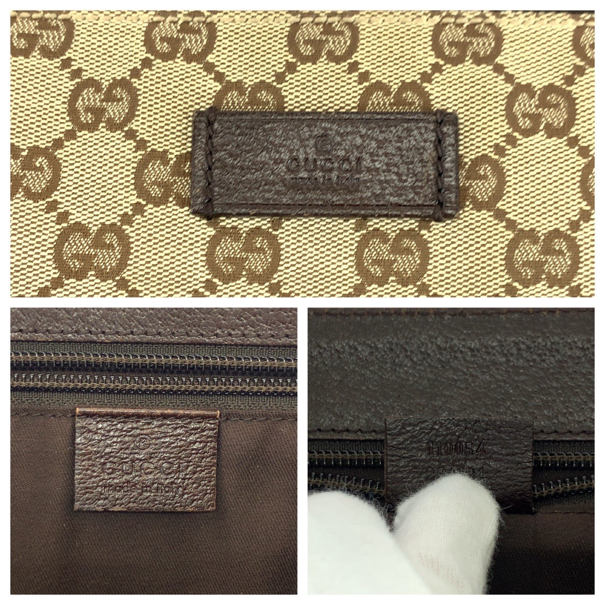 GUCCI Shoulder Bag 110054 GG canvas Beige Brown SilverMetal