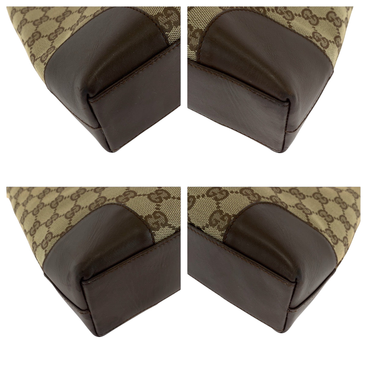 GUCCI Shoulder Bag 001 4231 GG canvas Brown Beige Gold Metal One Shoulder Bag Women
