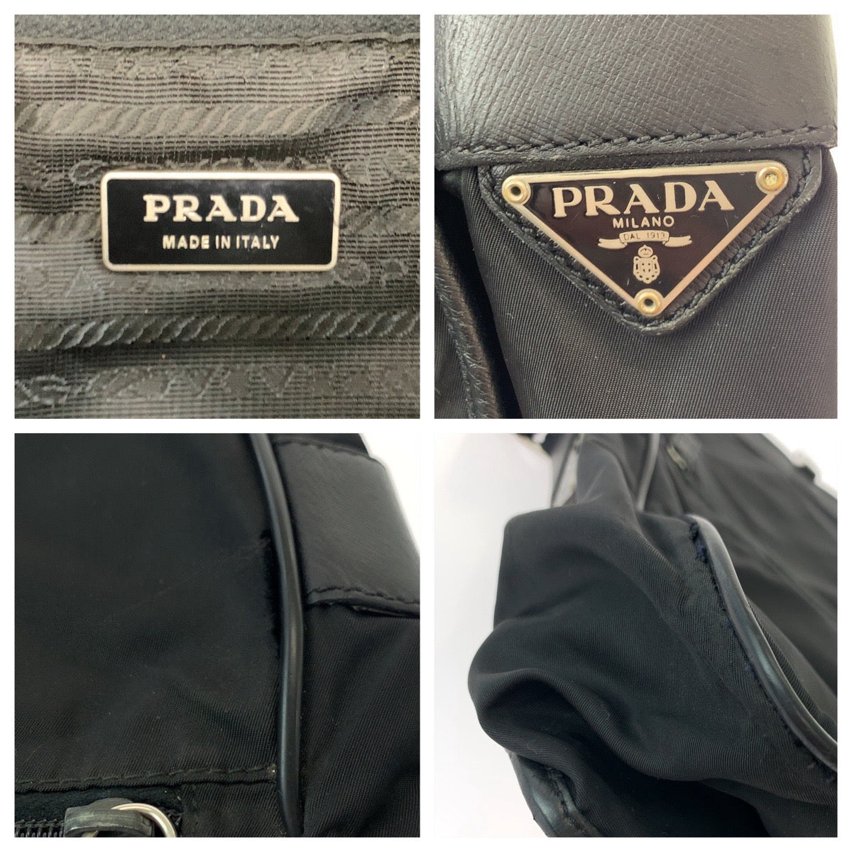 PRADA Shoulder Bag V158 Nylon Black SilverMetal Shoulder Bag Messenger bag Test Triangle With logo Women