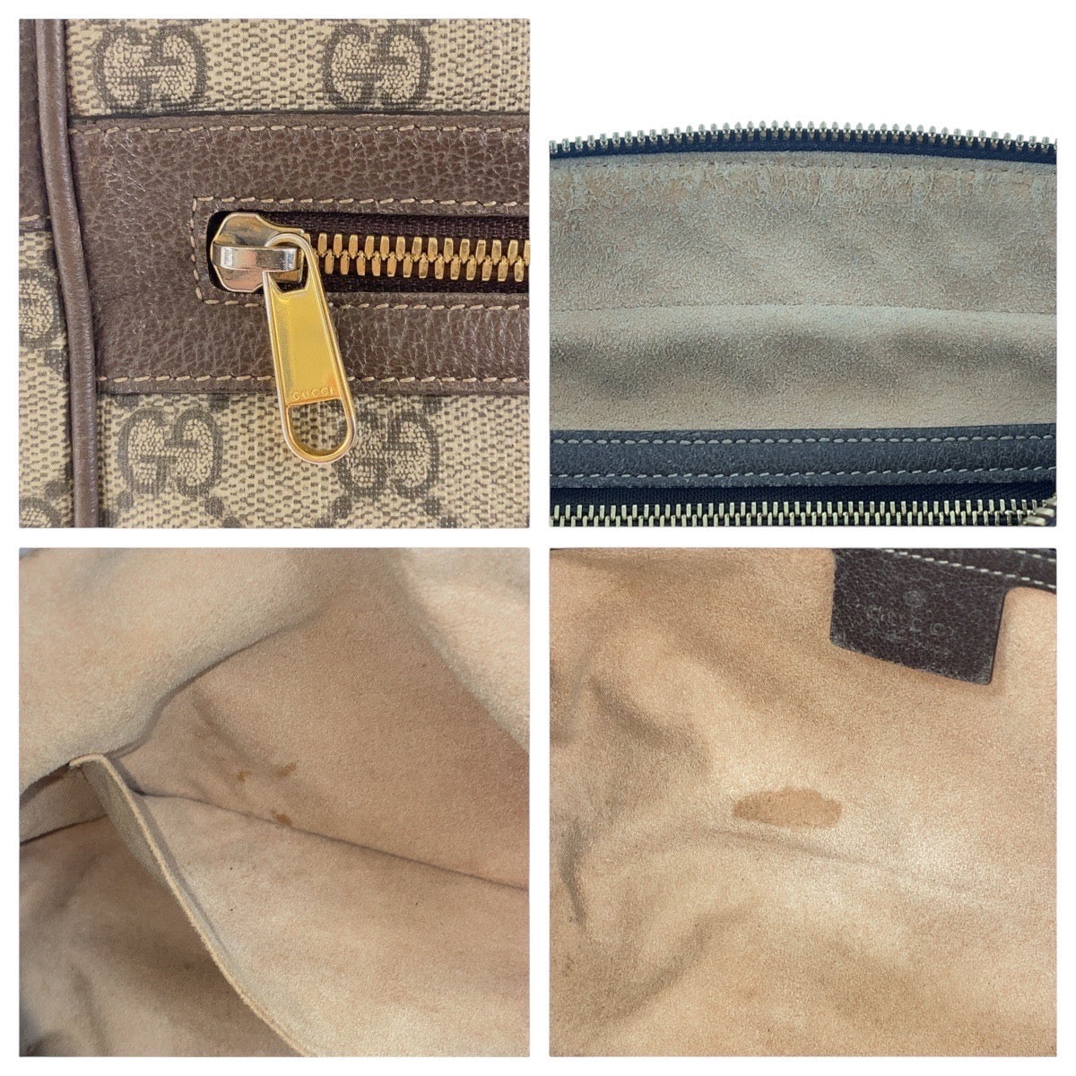 GUCCI Shoulder Bag 517060 GG Supreme canvas, leather Beige Gold Metal Crossbody Shoulder Bag Sherry Line Ophidia Women