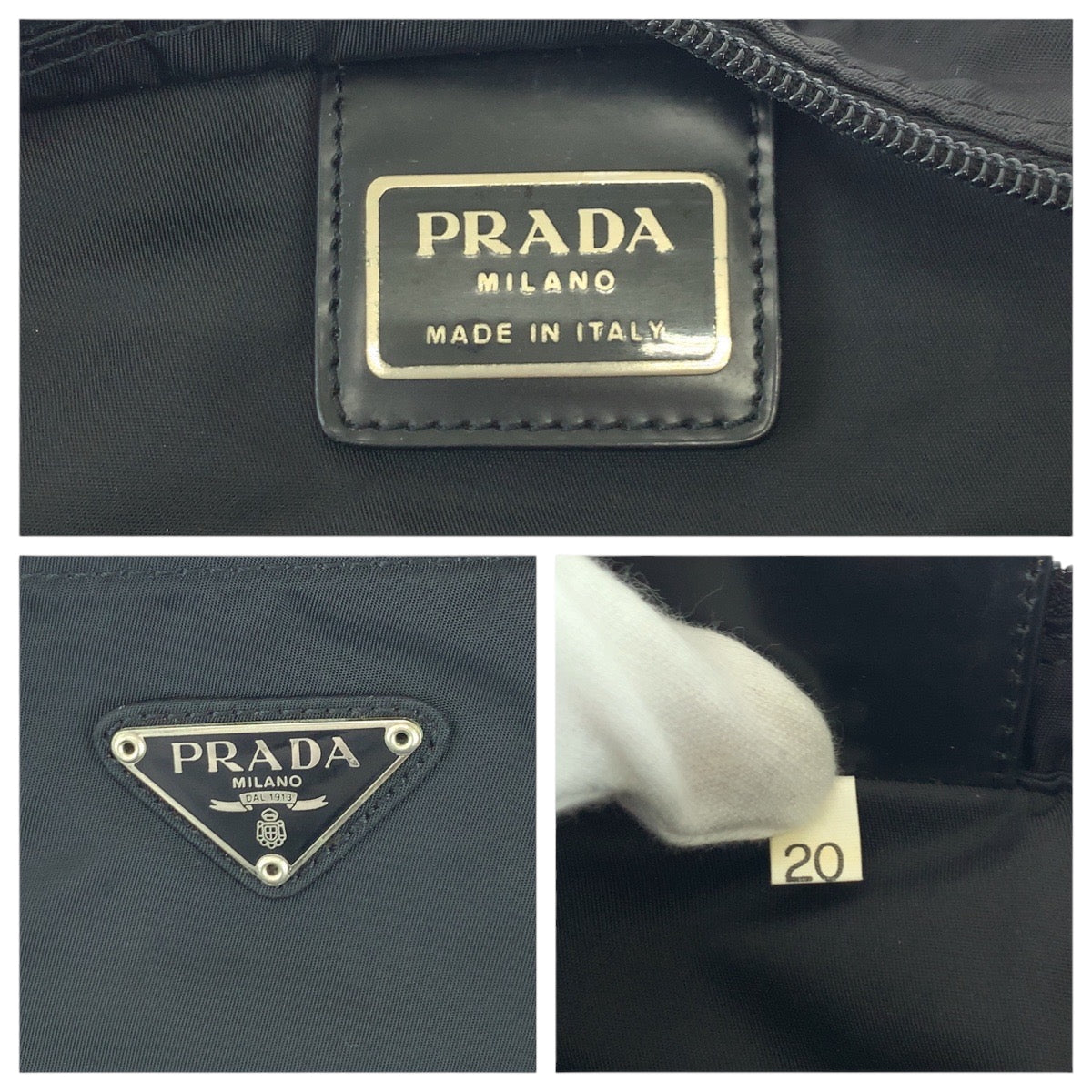 PRADA Shoulder Bag Nylon Black SilverMetal Shoulder Bag Sacoche Test Triangle With logo Women