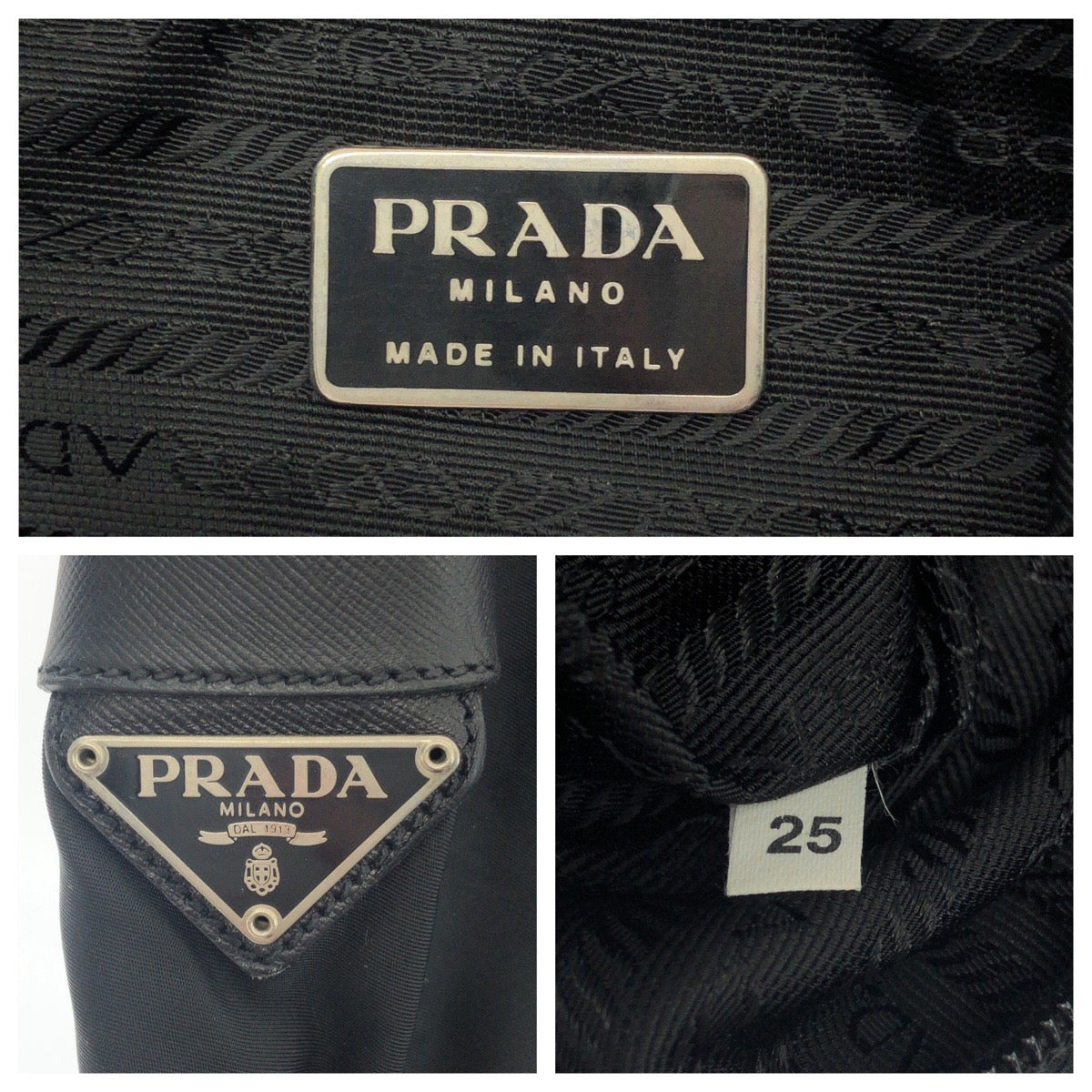 PRADA Shoulder Bag V160 Nylon Black SilverMetal Shoulder Bag pochette Test Triangle With logo mens