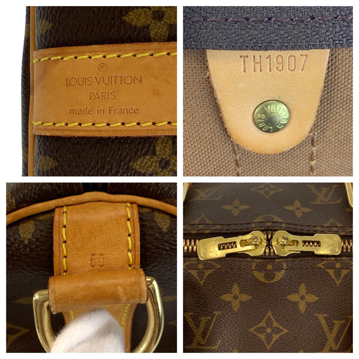 LOUIS VUITTON Boston Duffel bag PVC, Leather Brown Gold Metal Boston Duffel bag Shoulder Bag 2way Monogram Keepall 50 bandouliere mens