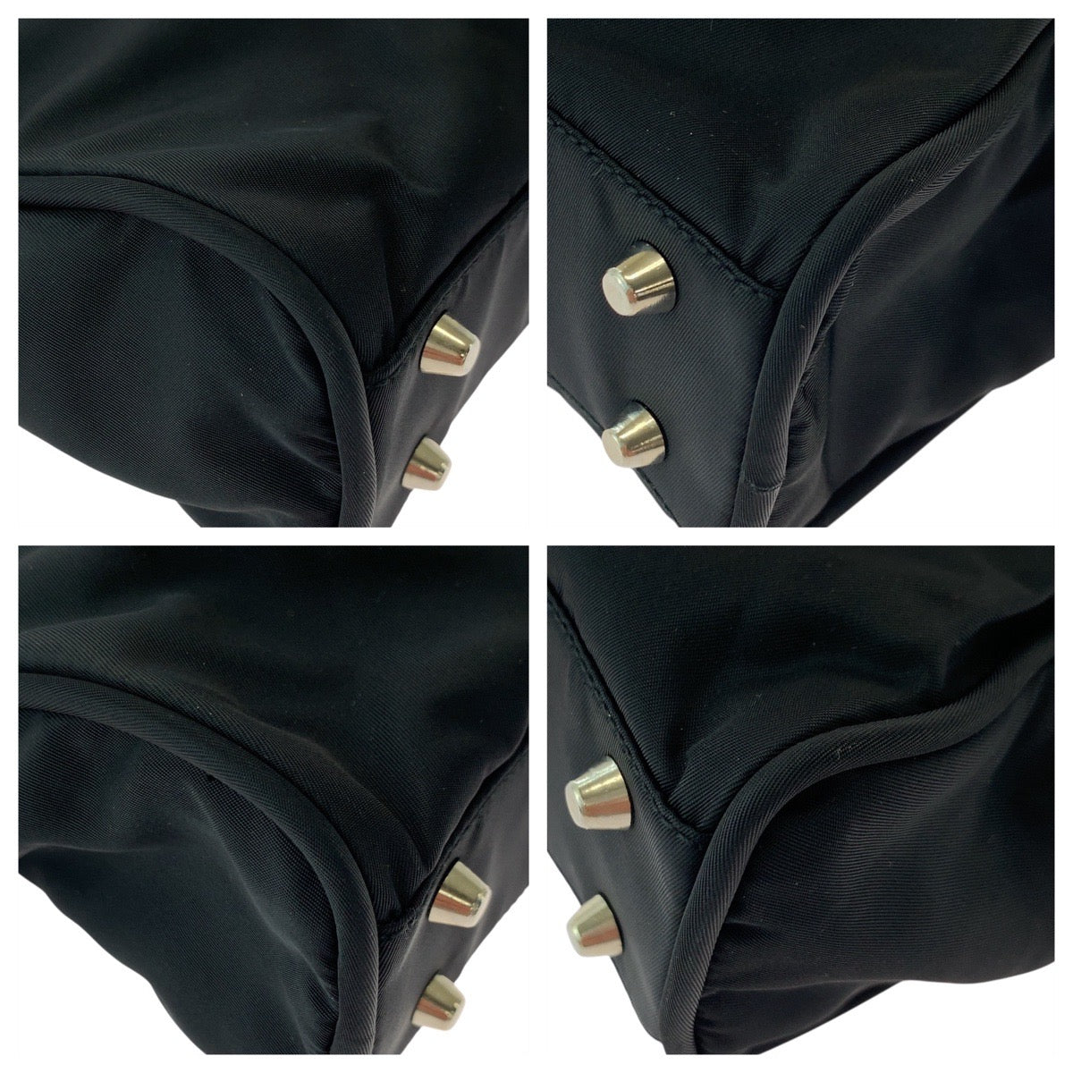 PRADA Shoulder Bag Nylon Black SilverMetal Shoulder Bag Tote Bag Test Triangle With logo Women