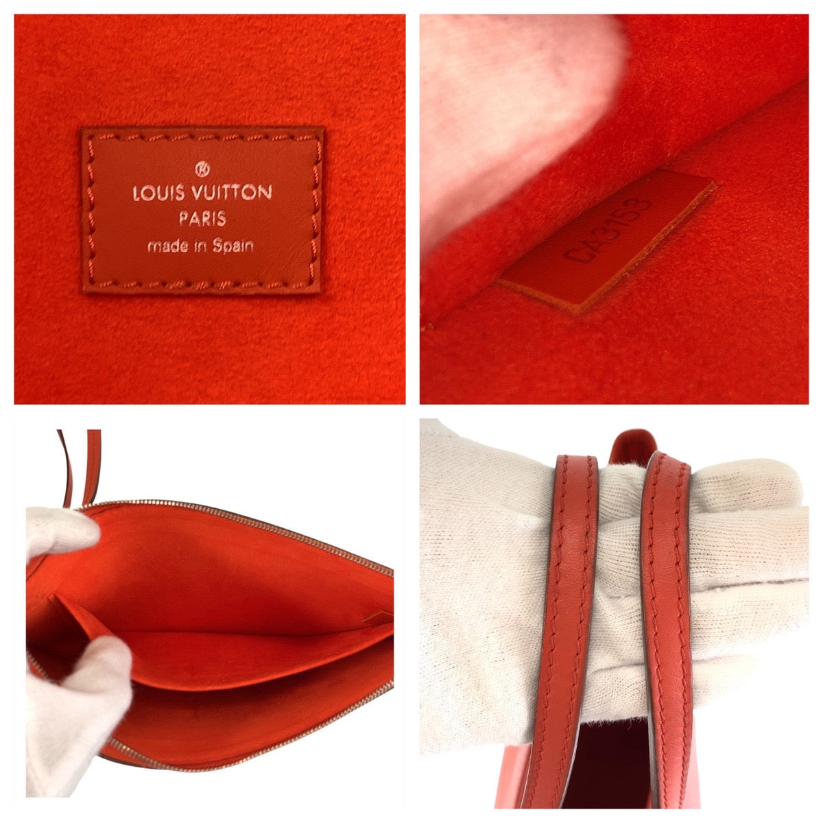 LOUIS VUITTON Tote Bag leather Orange SilverMetal Tote Bag Shoulder Bag Epi Neverfull MM Women
