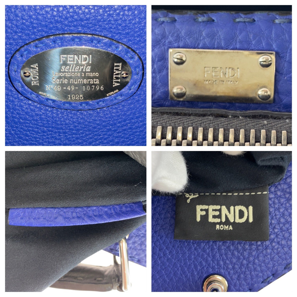 Fendi Zucchino Leather 2way Shoulder Bag
