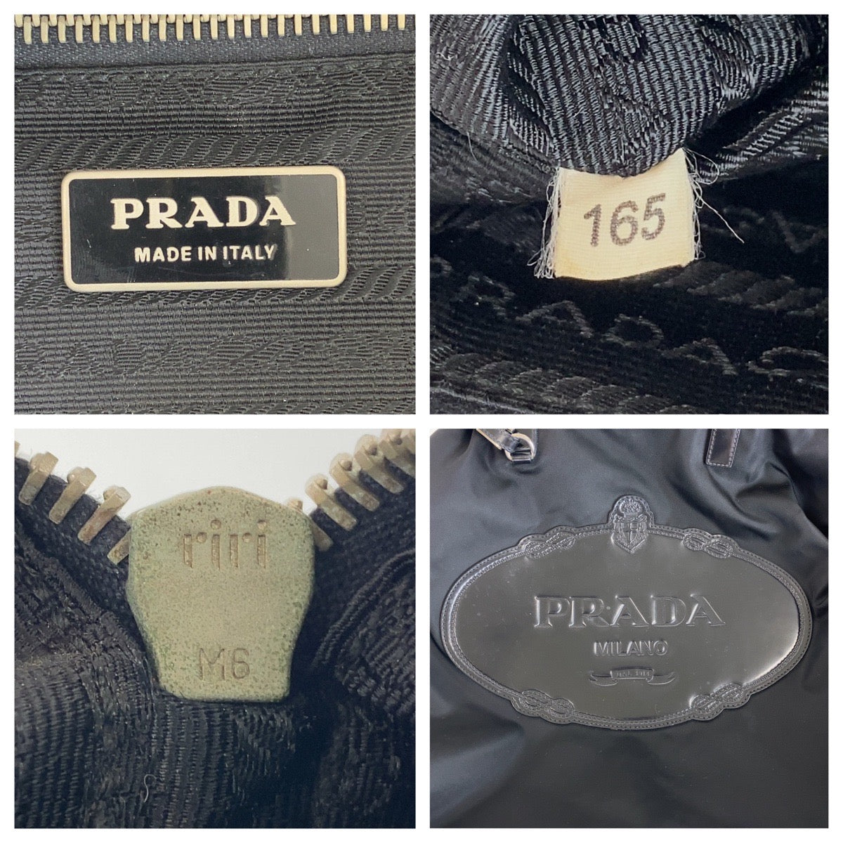 PRADA Tote Bag BN1105 Nylon Black SilverMetal Tote Bag Shoulder Bag 2way Test Logo embossed Women