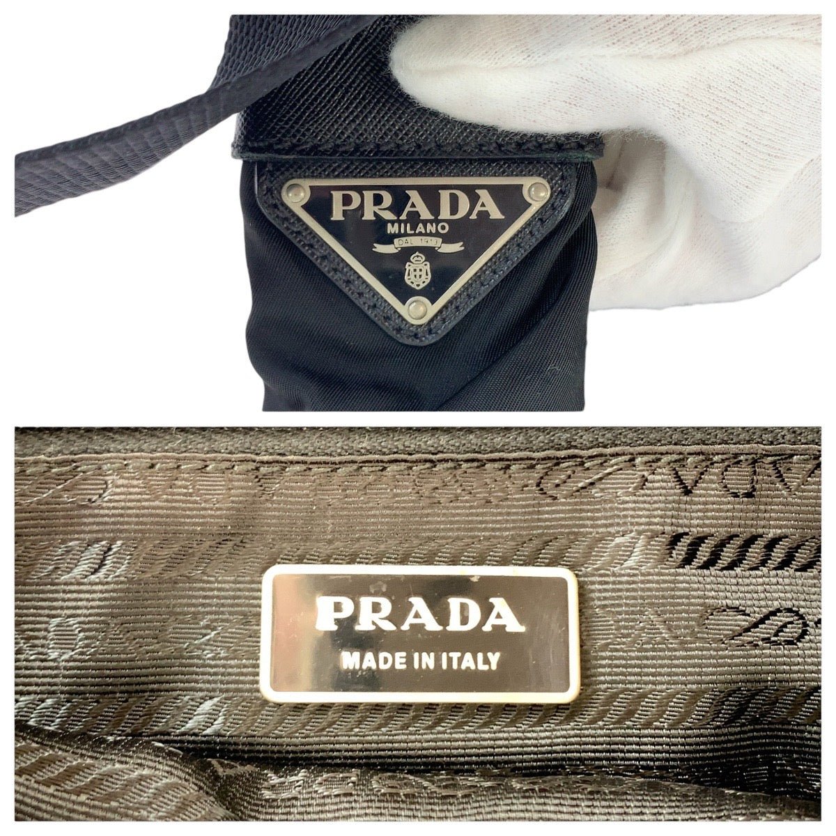 Prada Tessuto Nylon/Leather Shoulder Bag