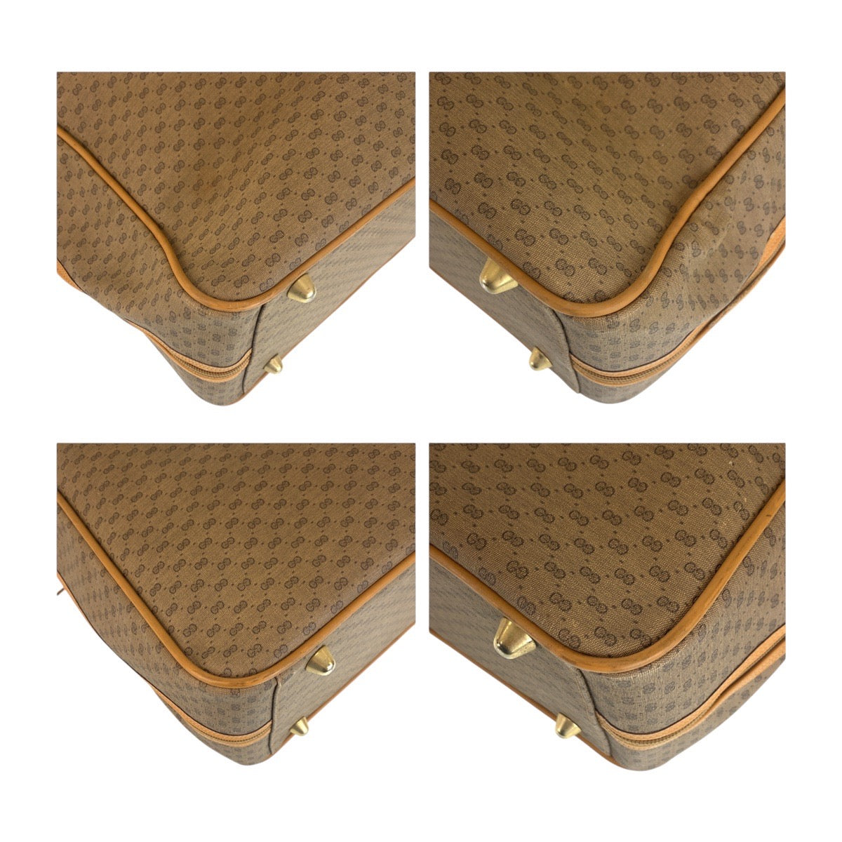 GUCCI Boston Duffel bag GG canvas Beige Multicolor Gold Metal Boston Duffel bag Handbag Travel bag Duffle bag Unisex Old Gucci Shelly Line Micro GG Women(Unisex)