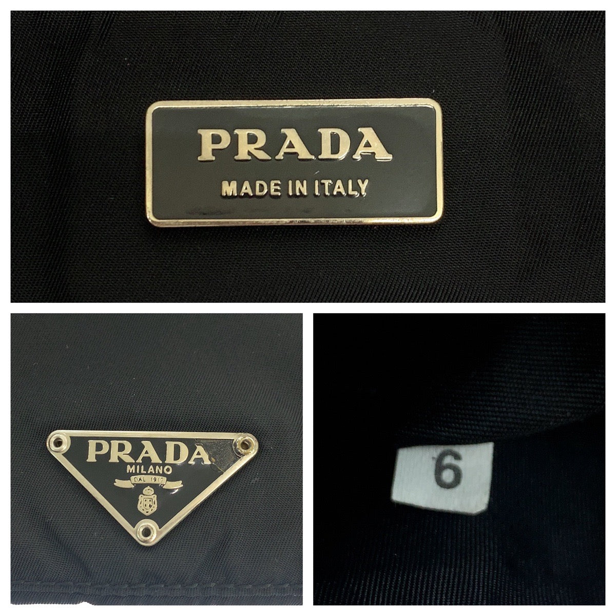PRADA Shoulder Bag Nylon Black Silver Metal Shoulder Bag pochette Test Triangle With logo Women