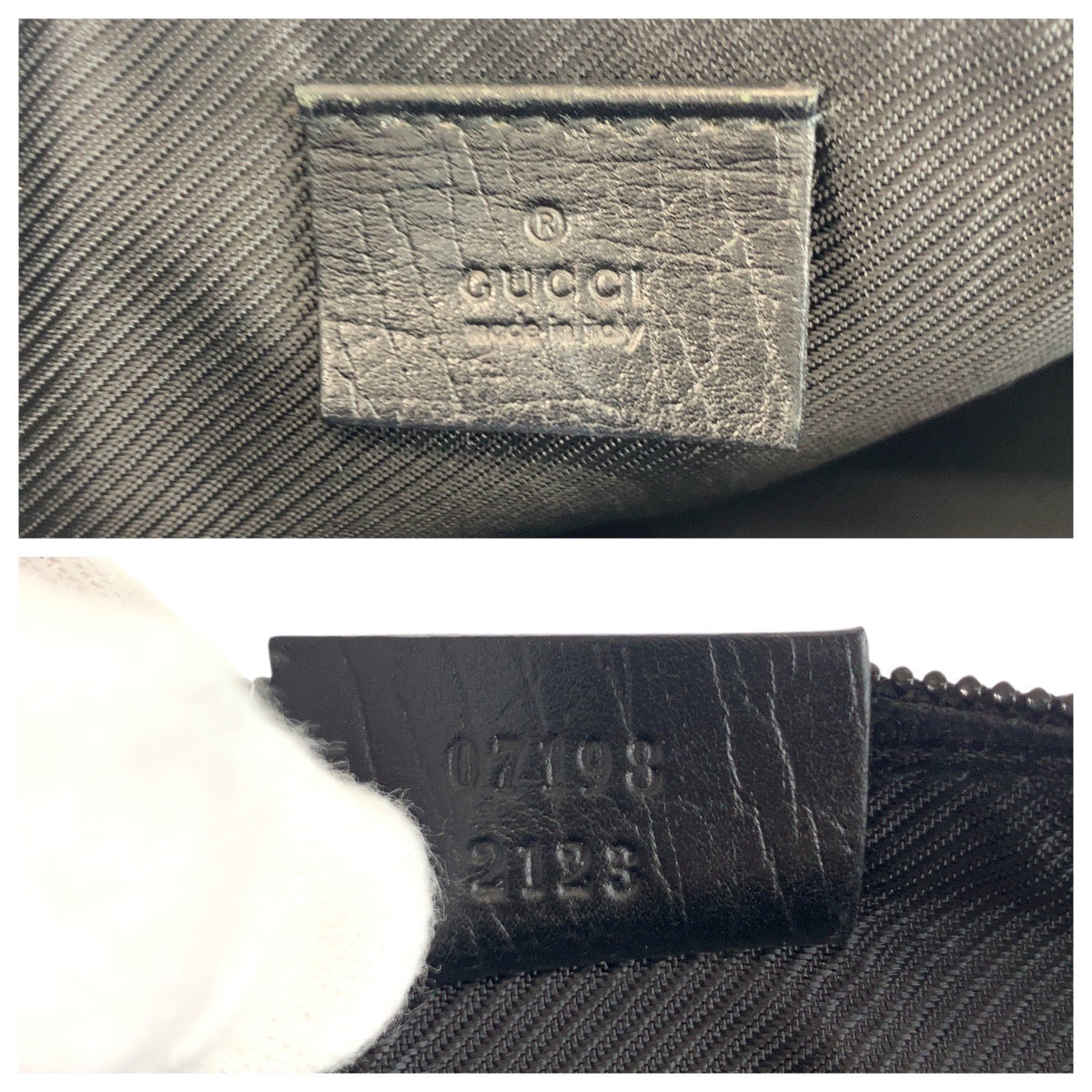 GUCCI Handbag 07198 GG canvas Black SilverMetal