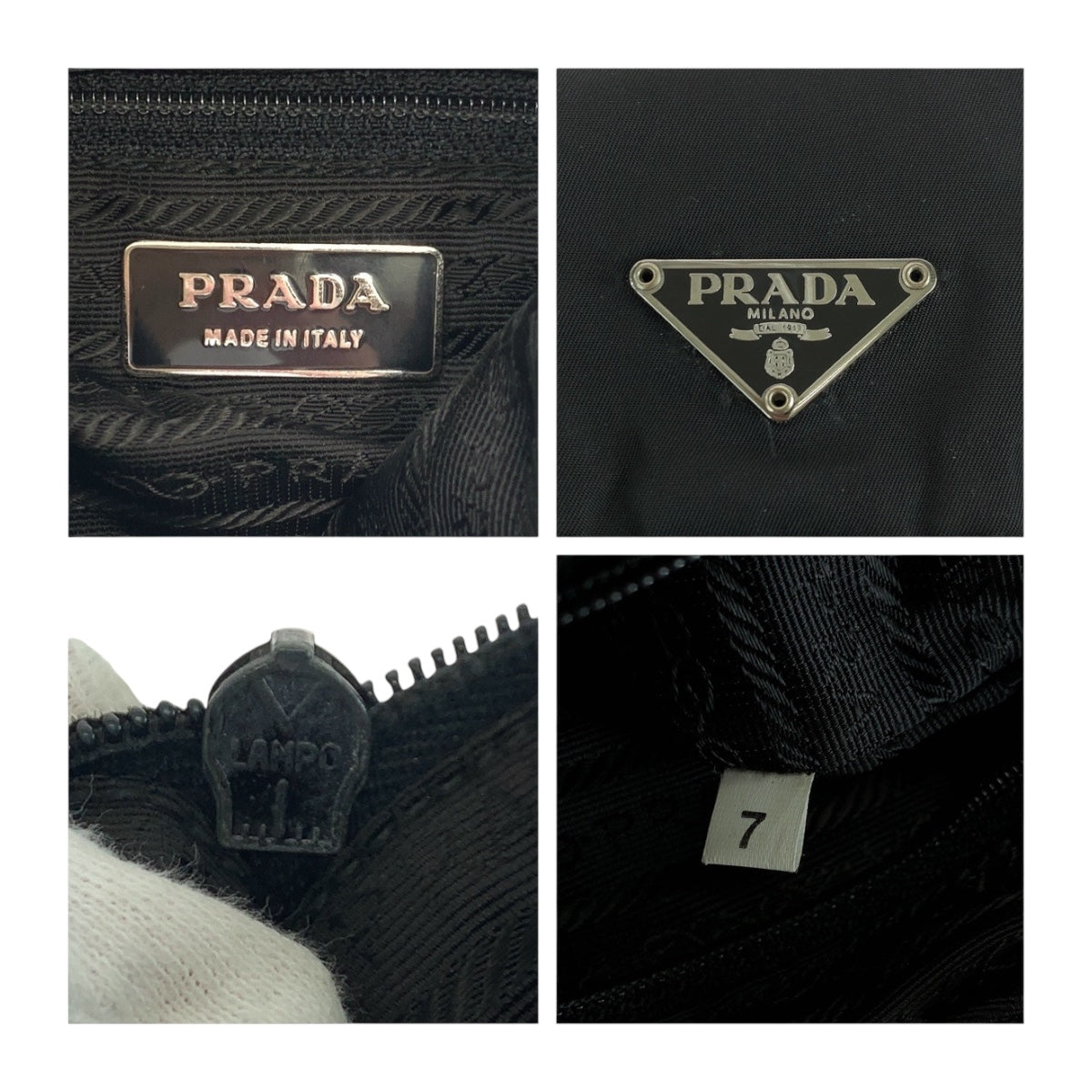 PRADA Shoulder Bag BT0173 Nylon Black SilverMetal Test Triangle With logo