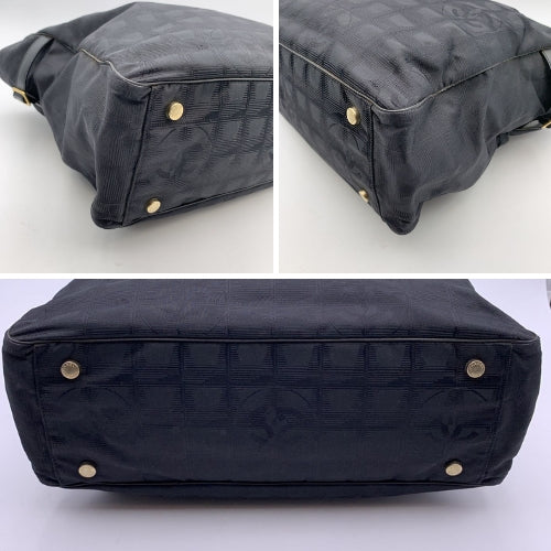 CHANEL Black Nylon New Travel Line Tote Shoulder Bag 2000S