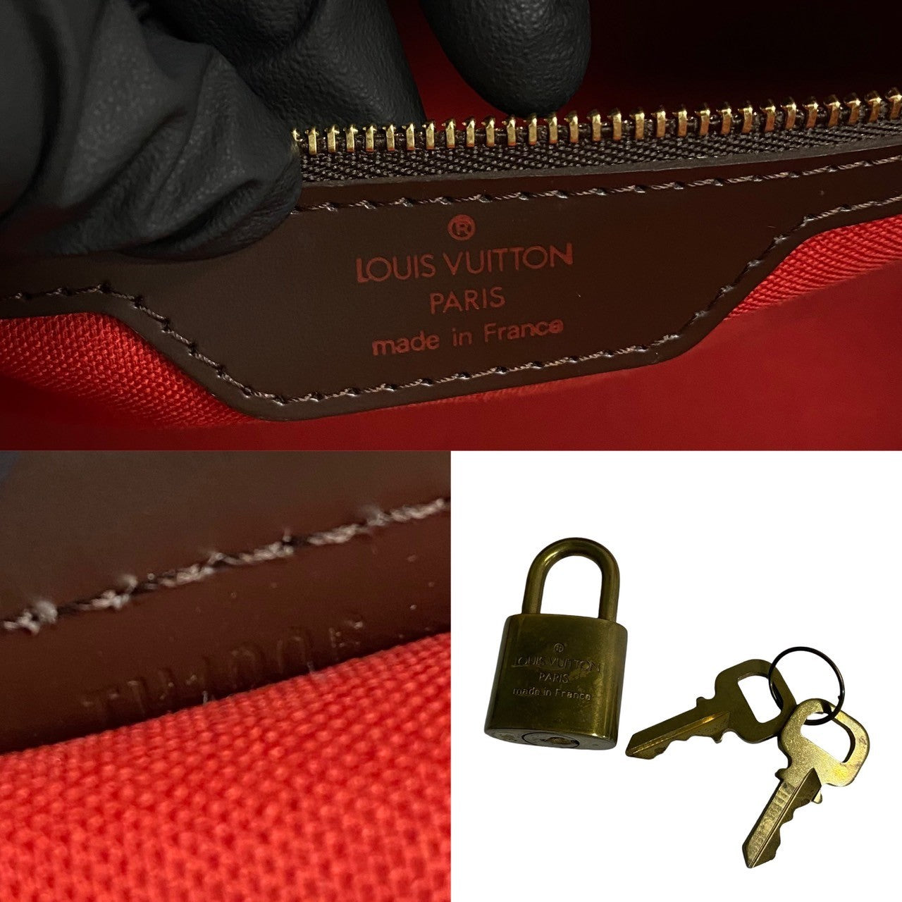 LOUIS VUITTON Tote Bag Leather, PVC Brown Damier Chelsea Women