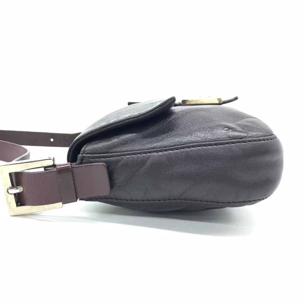 Fendi Baguette Black Lambskin Leather Shoulder Bag