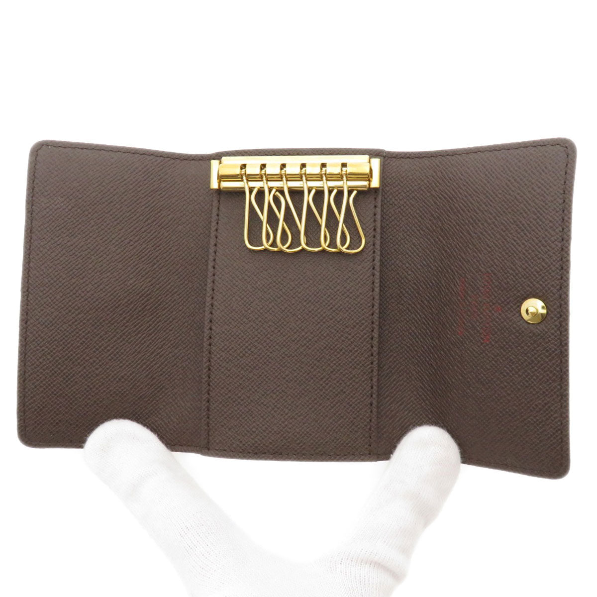 LOUIS VUITTON Key case Key holder Damier canvas Brown Multicles6 Damier Ebene Women