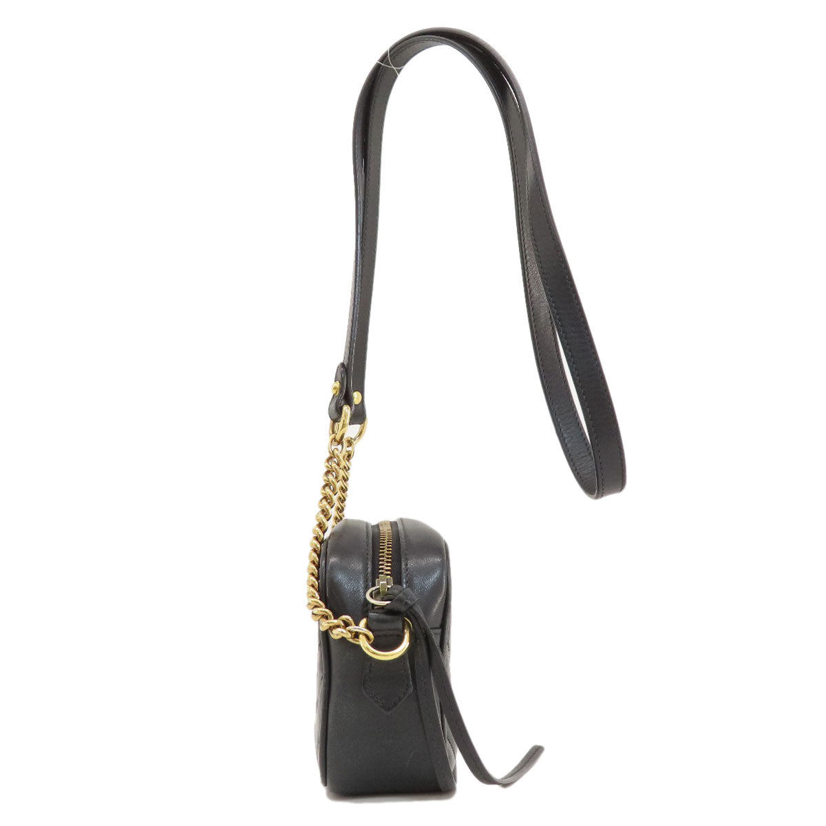 GUCCI Shoulder Bag 448065 Calfskin black GG Marmont mini bag Women