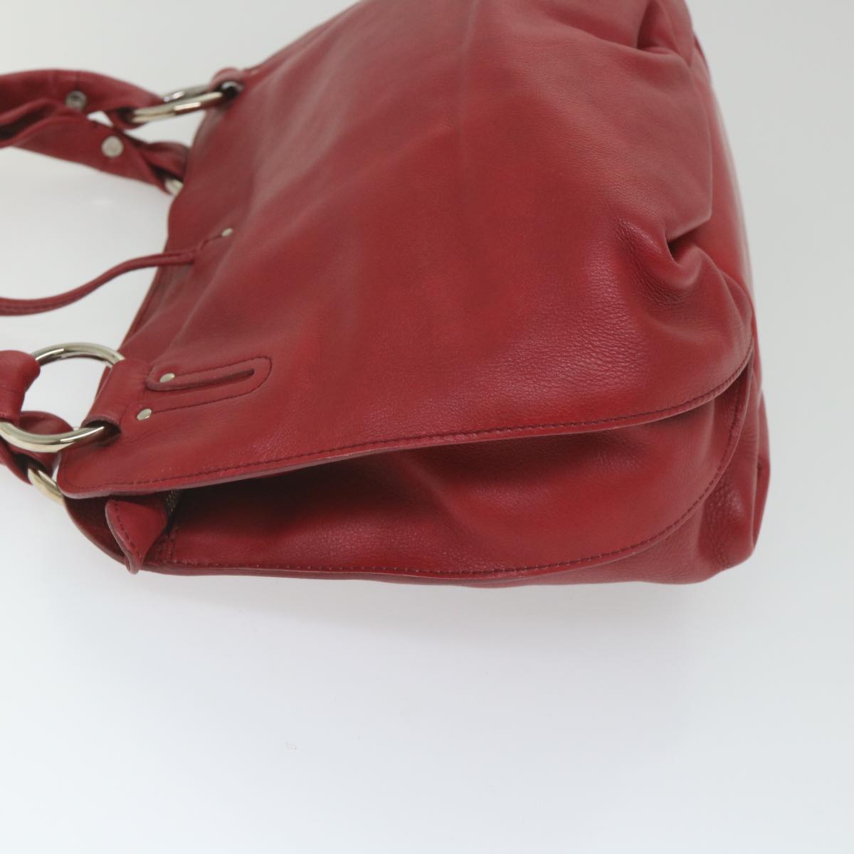 Luxury CELINE Shoulder Bag Leather Red 58409