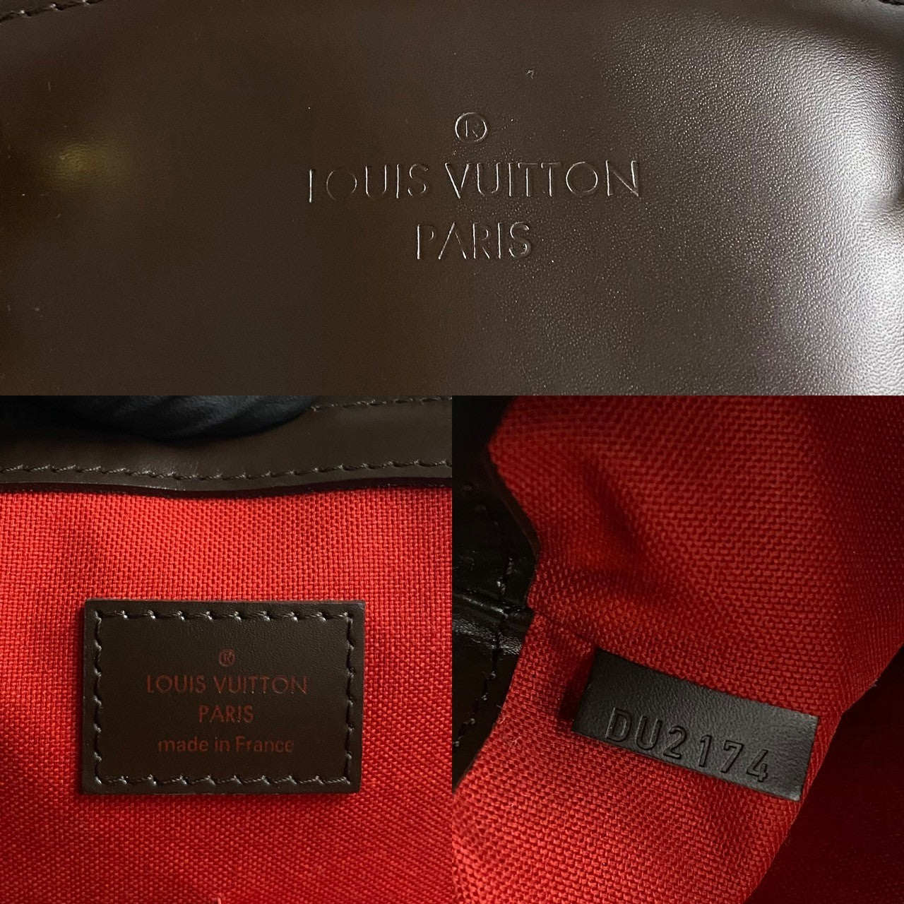 LOUIS VUITTON Handbag leather Brown Damier Verona MM