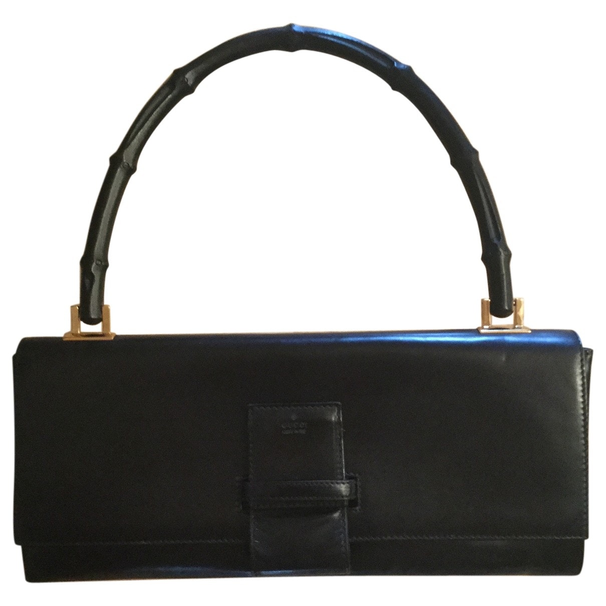 Gucci bamboo black leather handbag