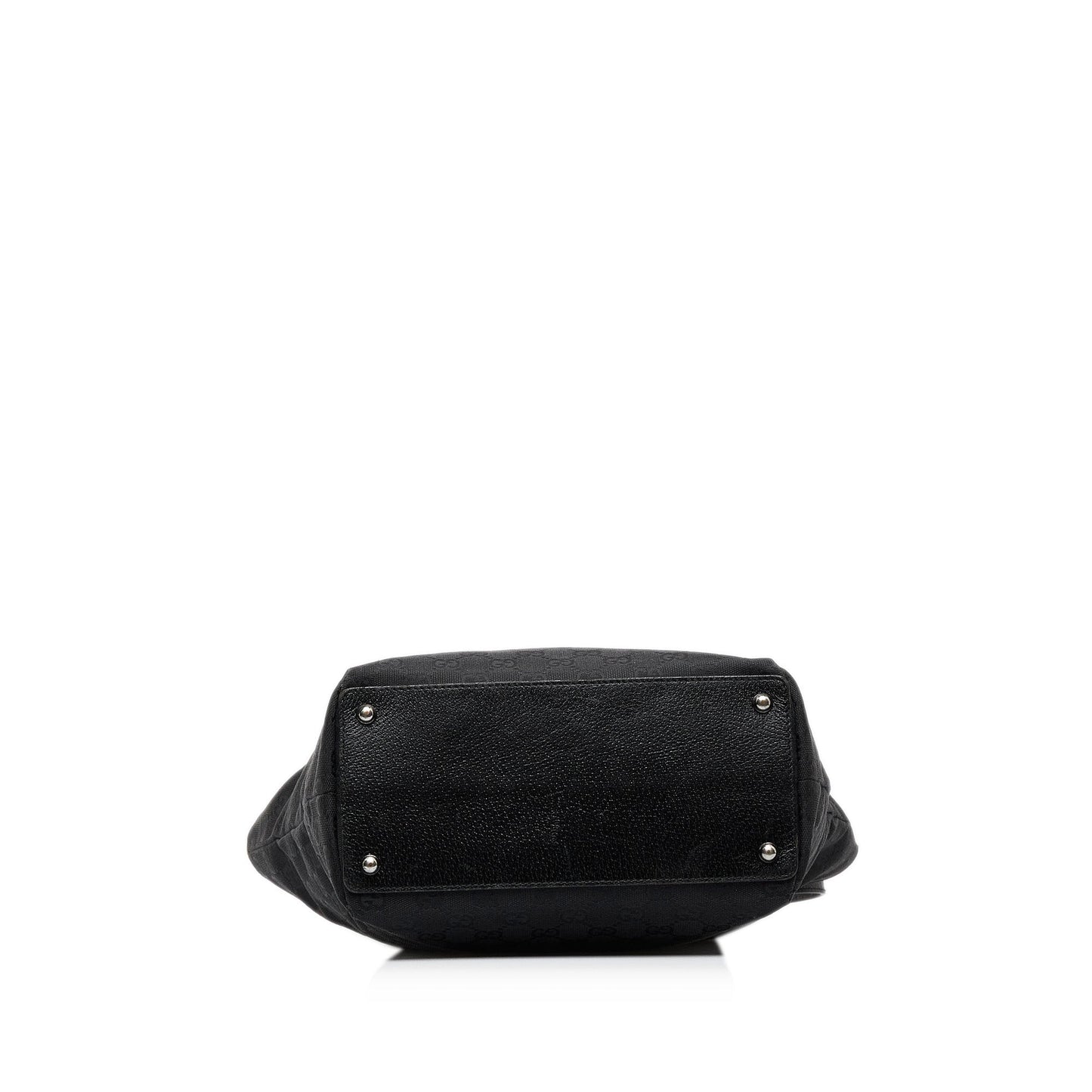 Gucci Black Leather Canvas Tote Style 19