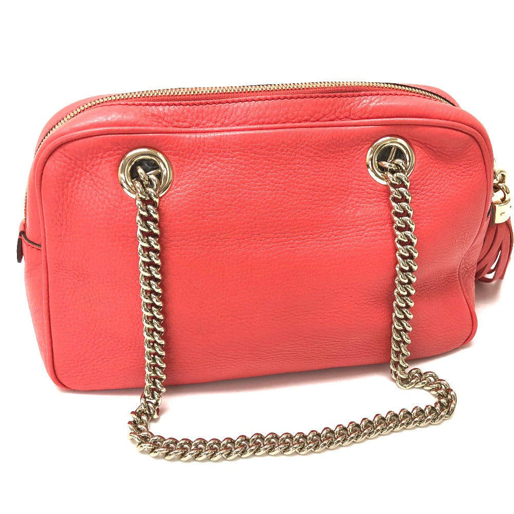 GUCCI Shoulder Bag 308983 leather Begonia pink Interlocking G SOHO Small Women