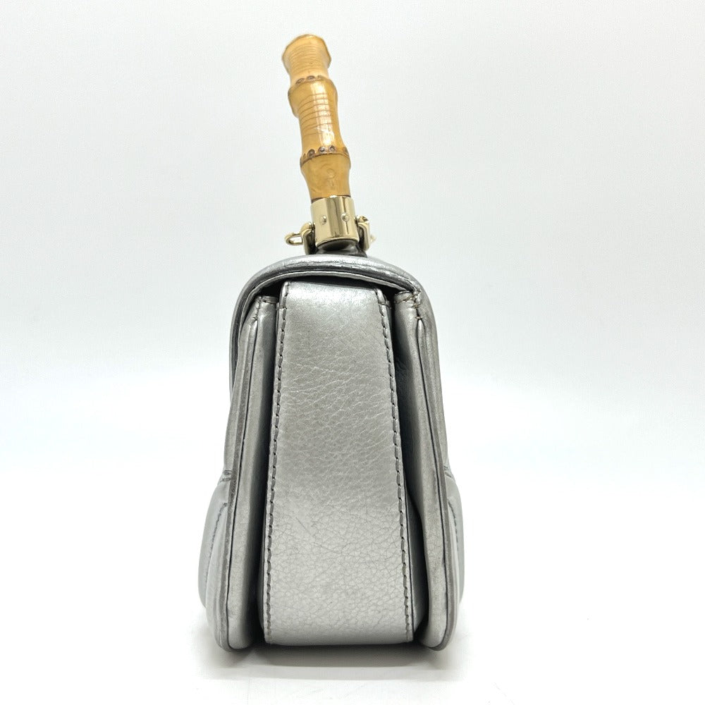 GUCCI Handbag 254884 leather Silver New Bamboo